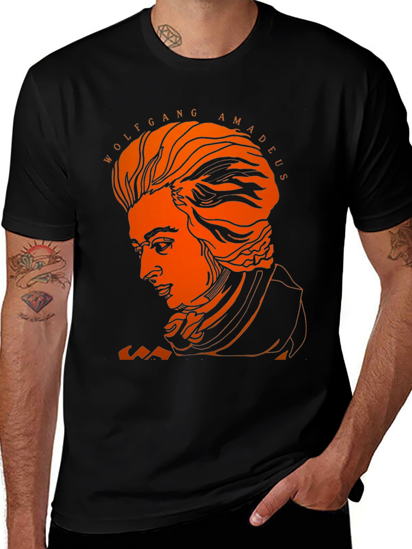Wolfgang Amadeus Portrait Graphic T-Shirt