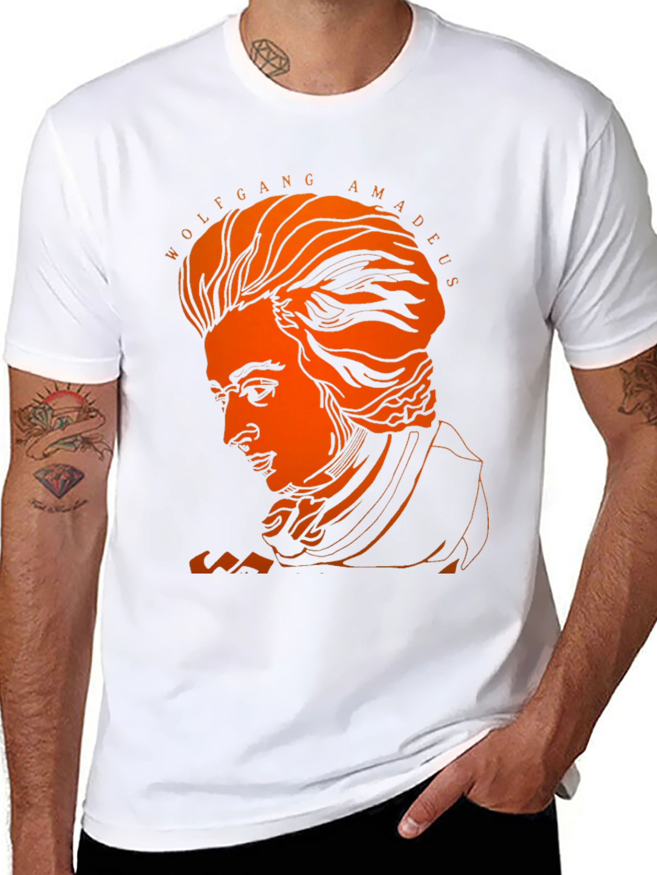 Wolfgang Amadeus Portrait Graphic T-Shirt