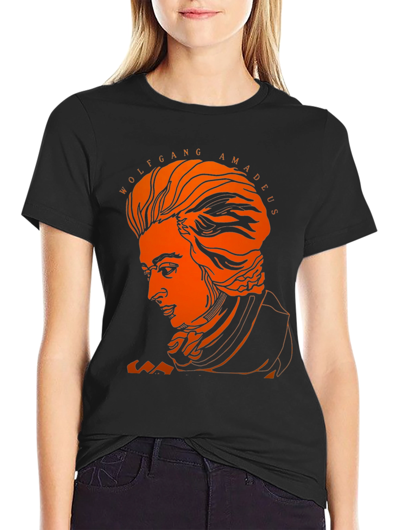 Wolfgang Amadeus Portrait Graphic T-Shirt