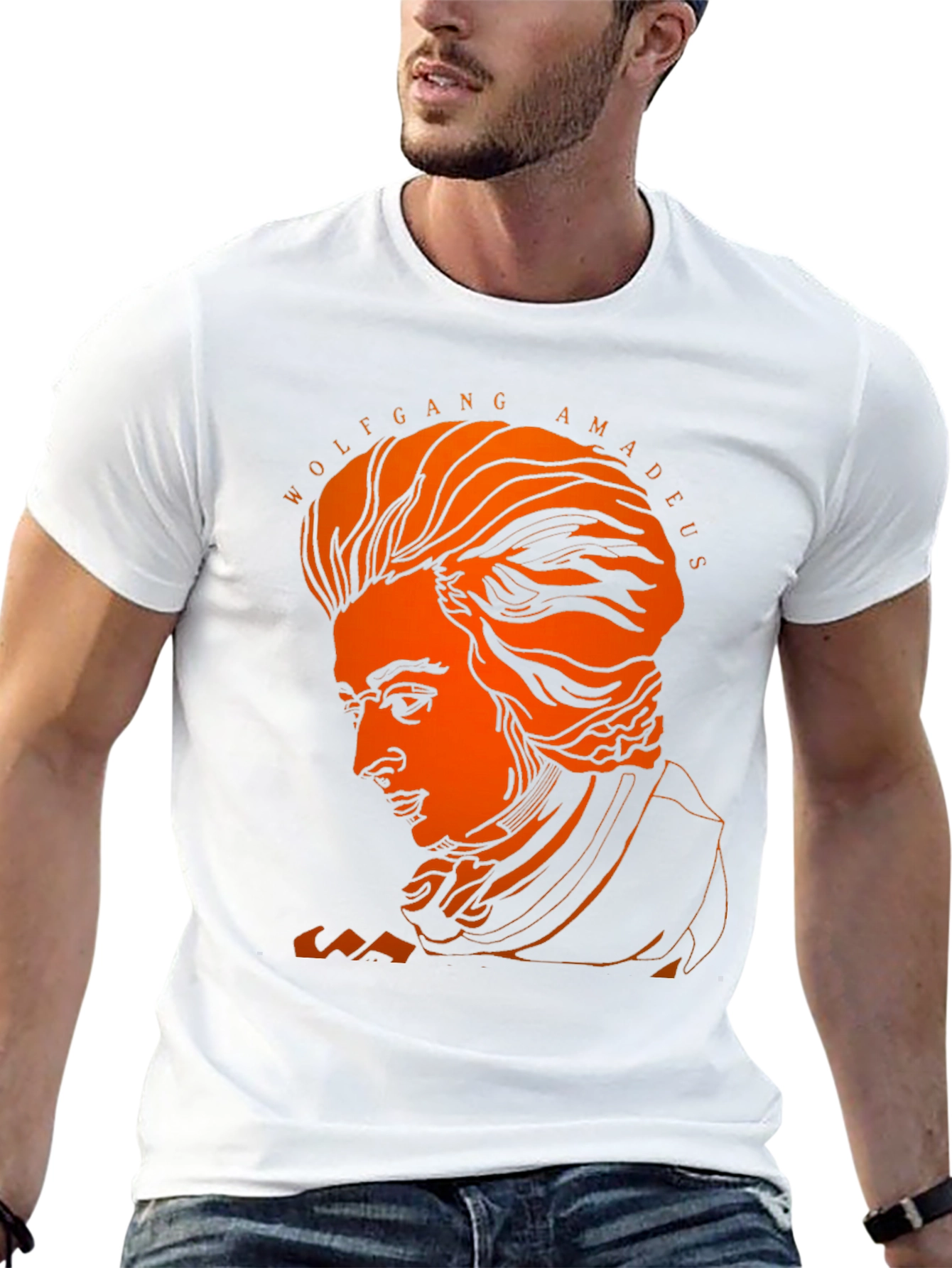 Wolfgang Amadeus Portrait Graphic T-Shirt