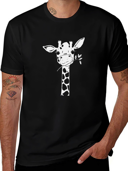 Giraffe Graphic Tee - Black Casual T-Shirt