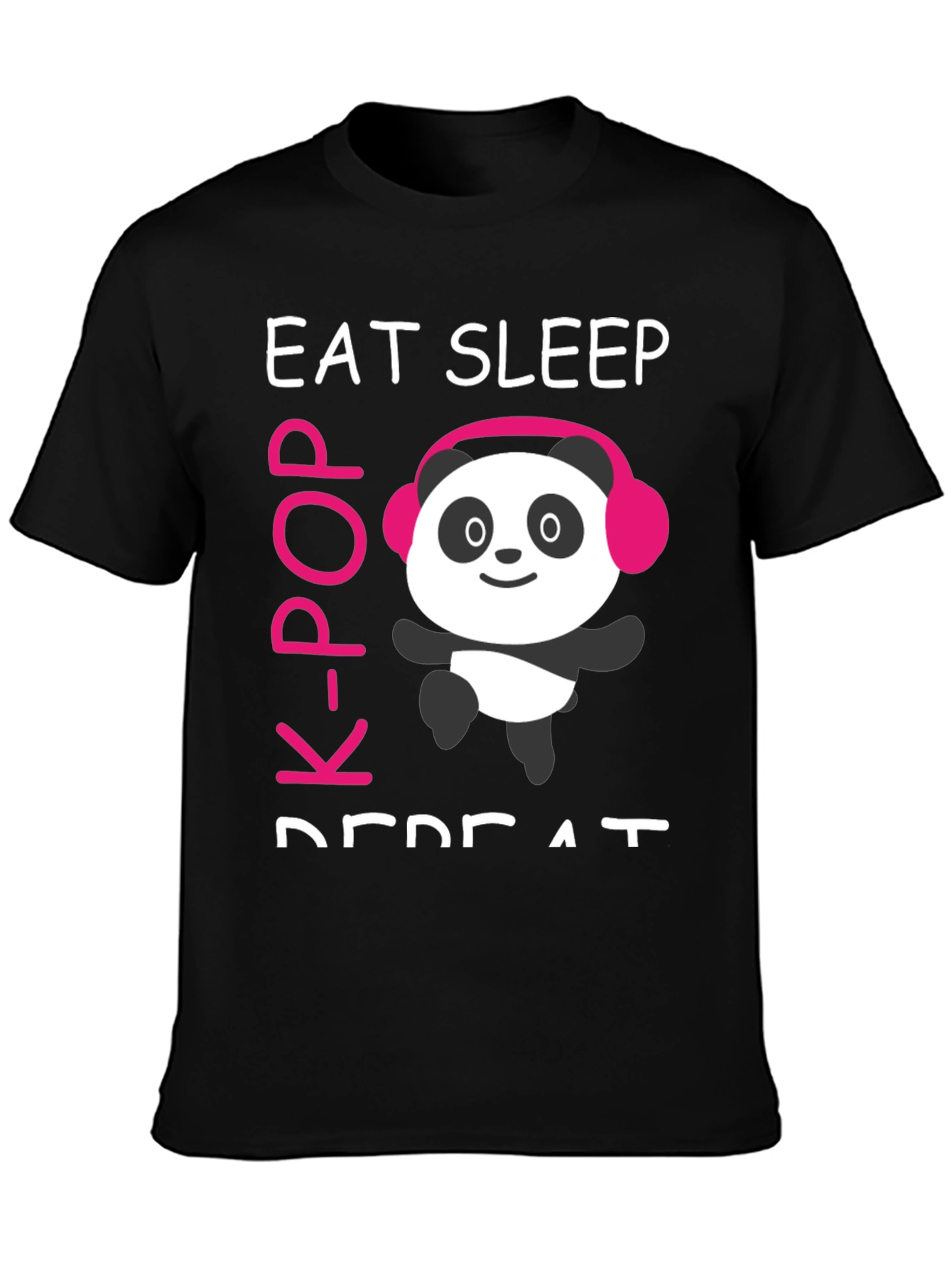 Eat Sleep K-Pop Repeat Panda T-Shirt