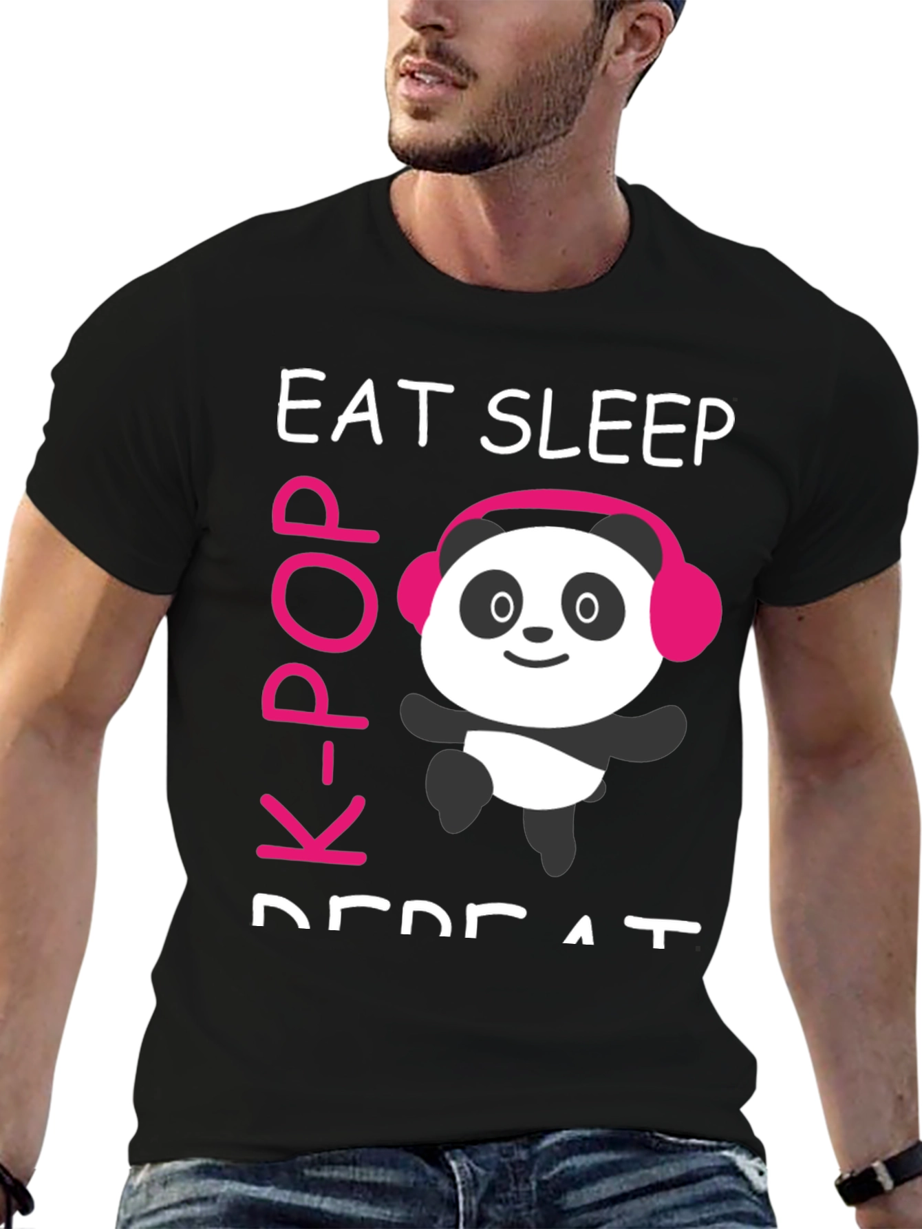 Eat Sleep K-Pop Repeat Panda T-Shirt