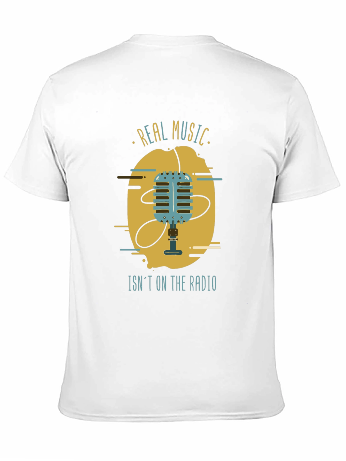 Real Music Mens Black Graphic T-Shirt