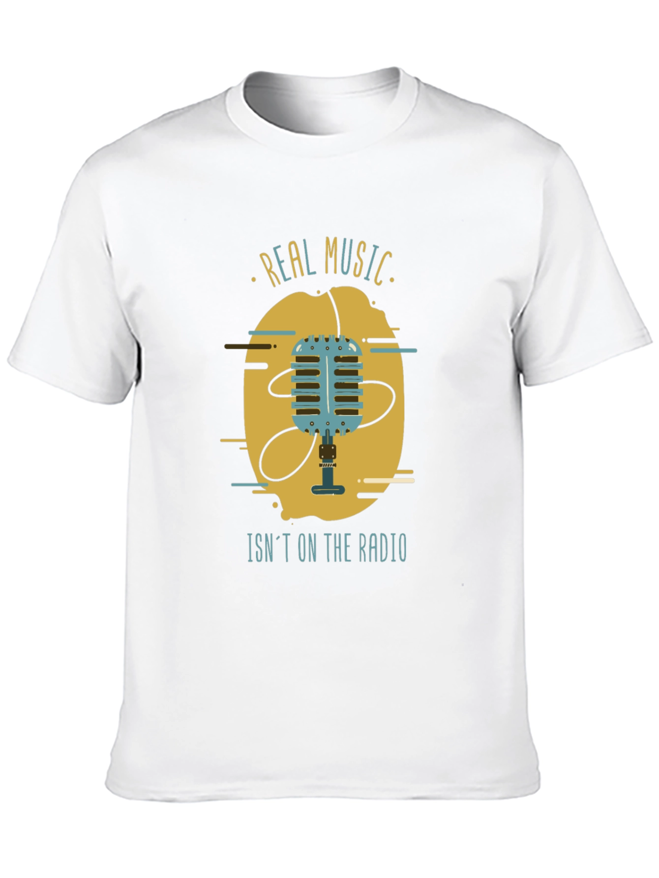 Real Music Mens Black Graphic T-Shirt