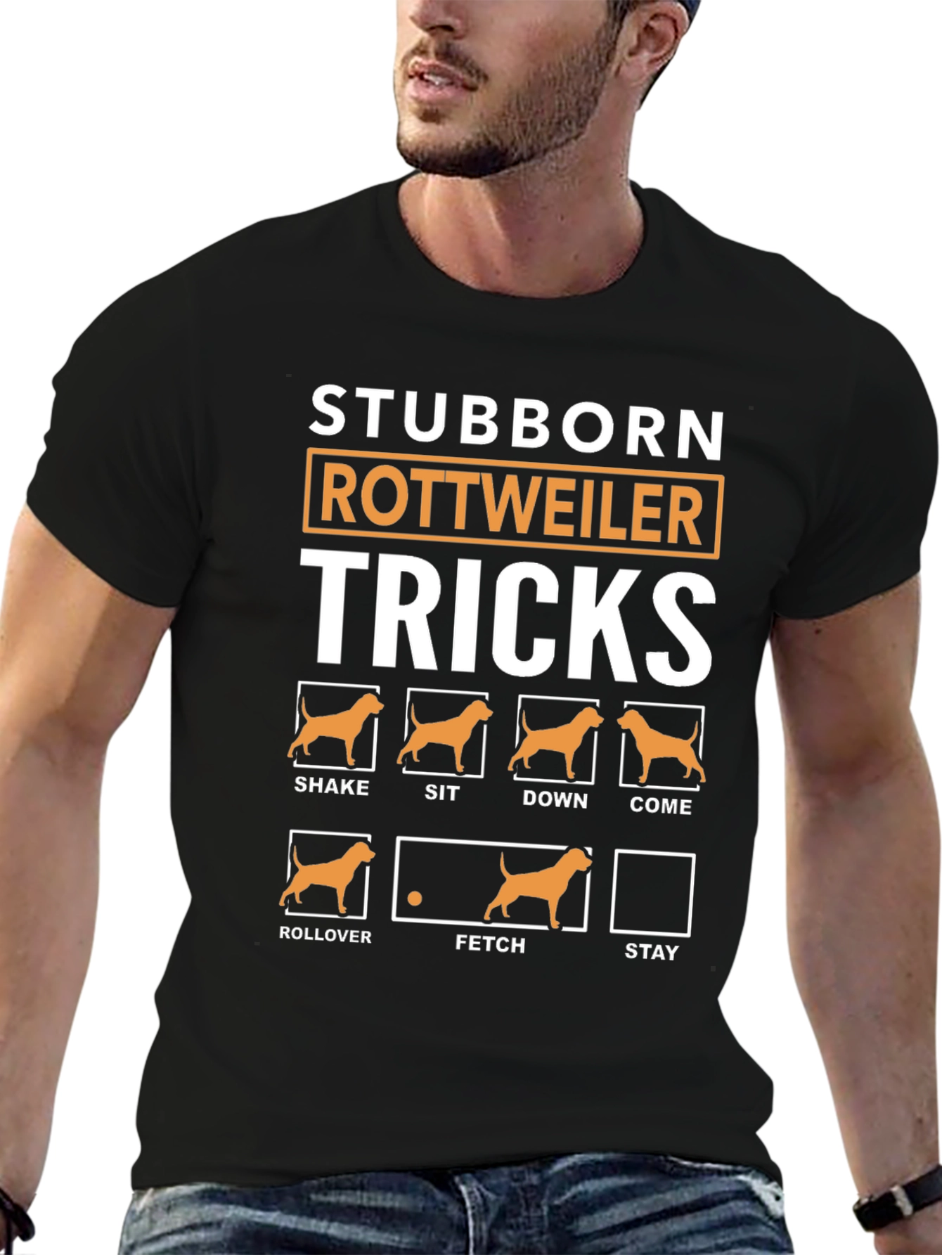 Stubborn Rottweiler Tricks Graphic T-Shirt