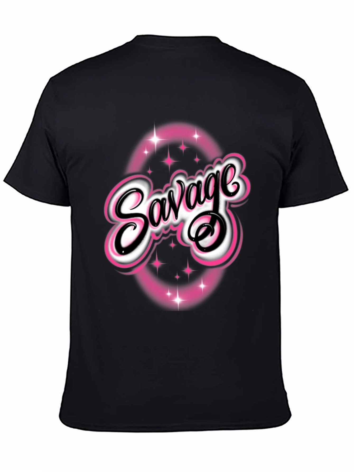 Savage Graphic Tee - Pink & White Design