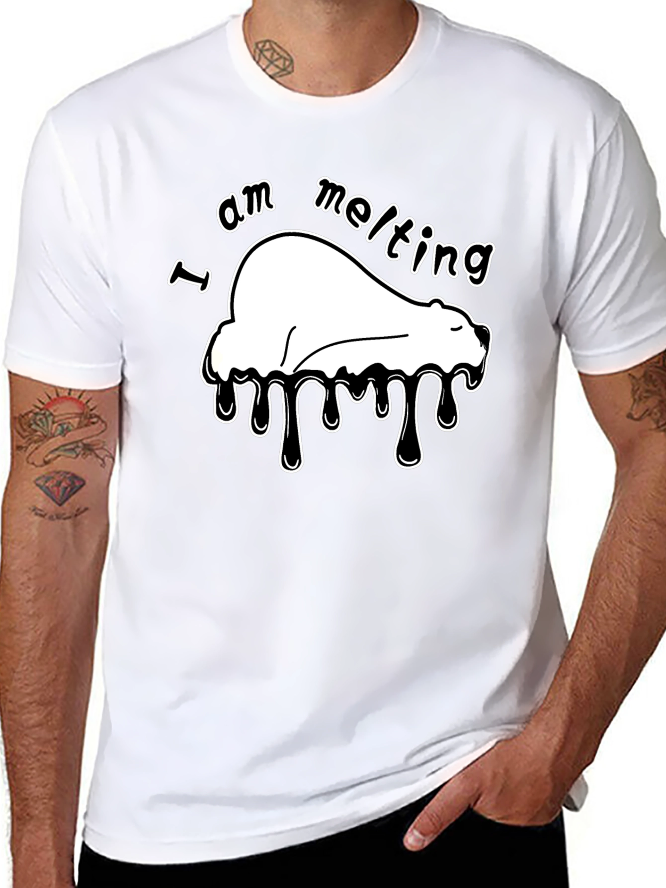 I Am Melting Polar Bear Graphic T-Shirt