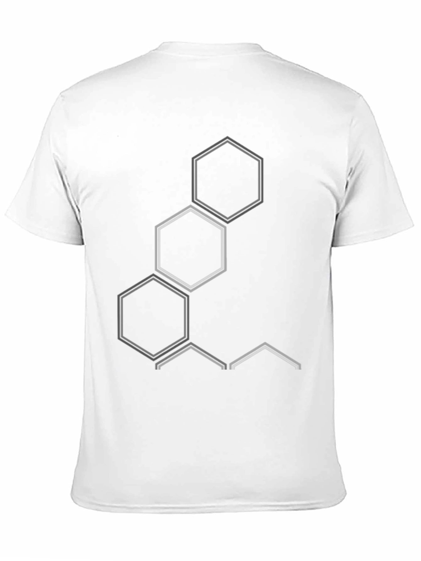 Geometric Hexagon Design Black T-Shirt
