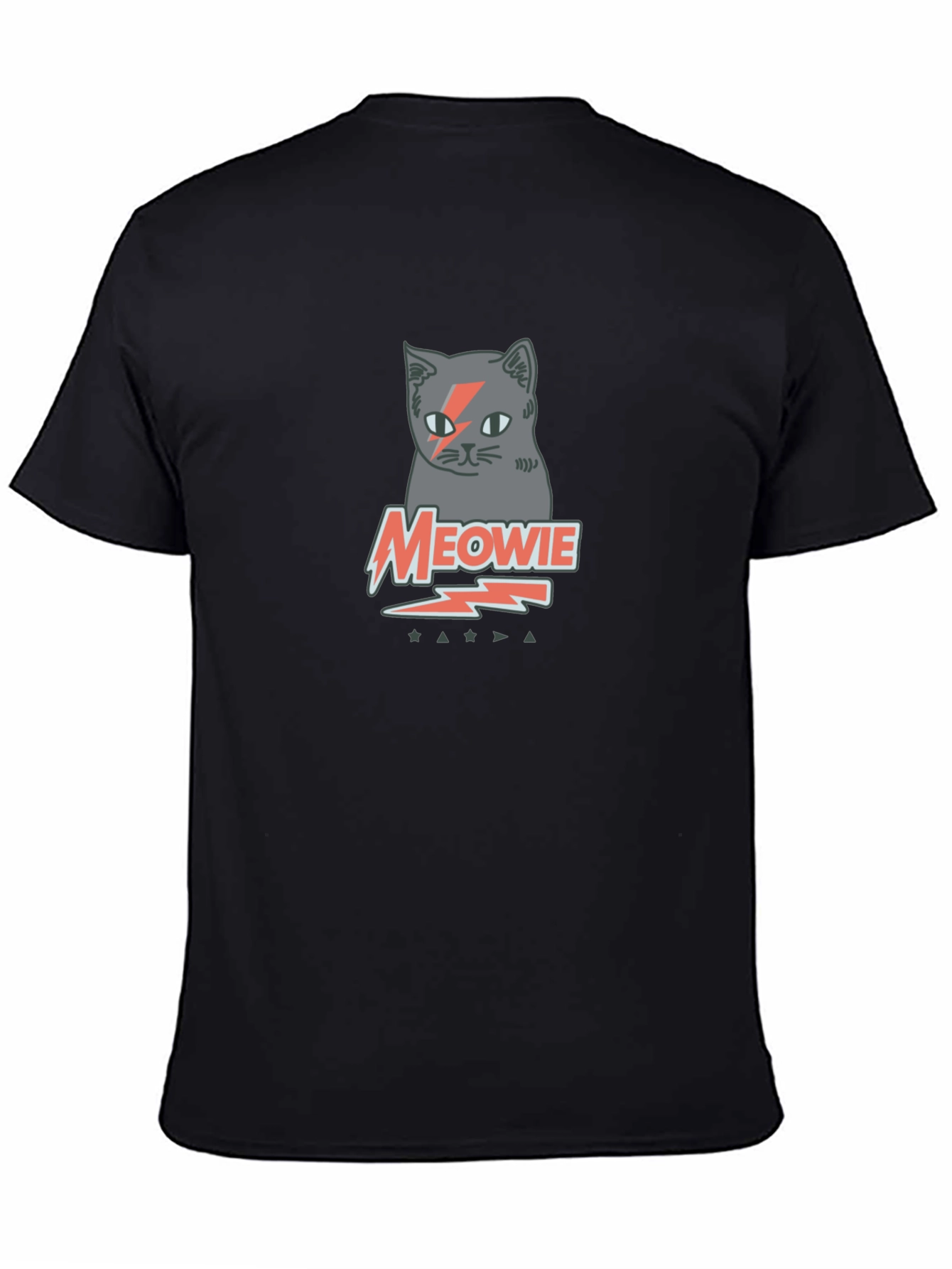 Meowie Cat Graphic Tee - Black Cotton T-Shirt