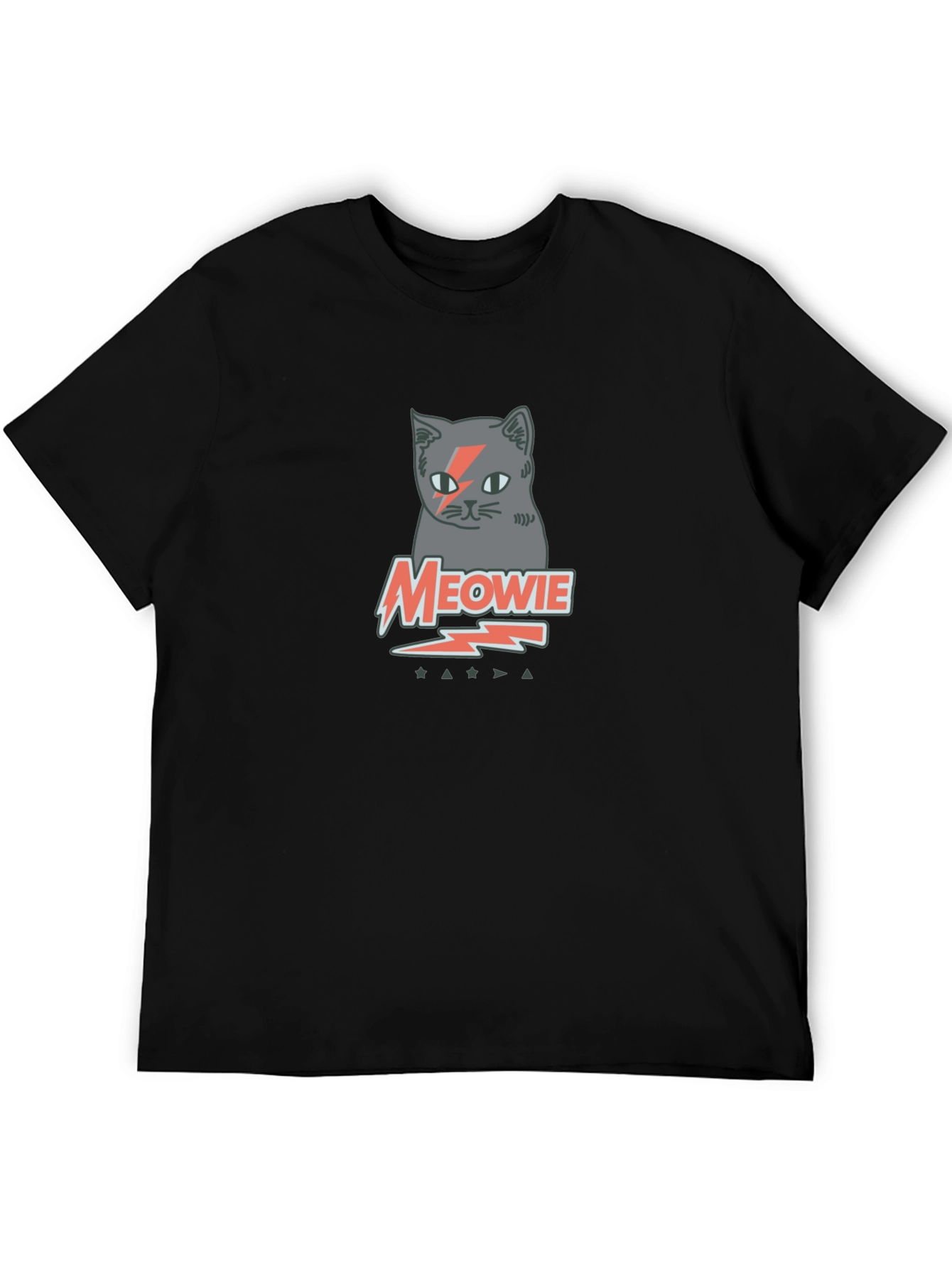 Meowie Cat Graphic Tee - Black Cotton T-Shirt
