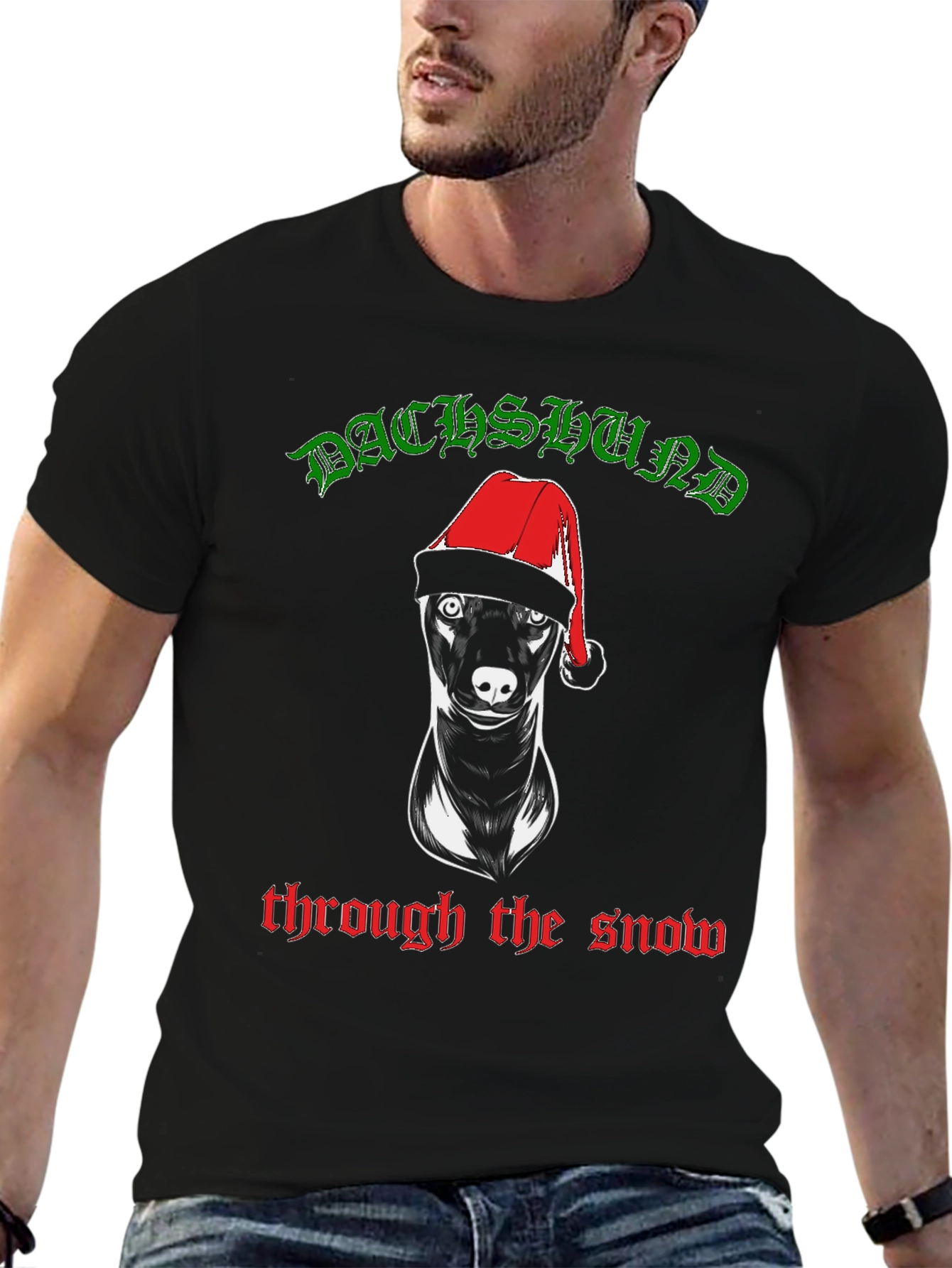 Dachshund Through The Snow Christmas Tee