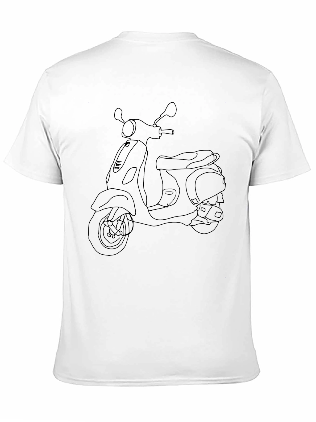 Retro Scooter Line Art T-Shirt - Classic Style