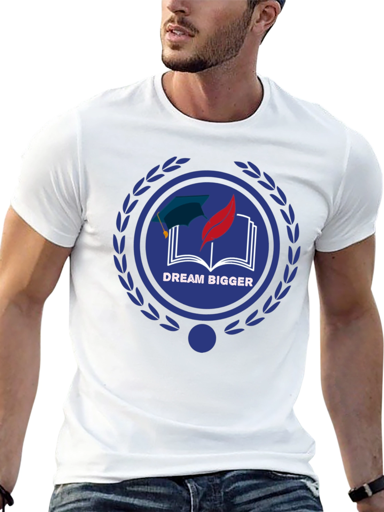 Dream Bigger Graphic Tee - Black Cotton T-Shirt