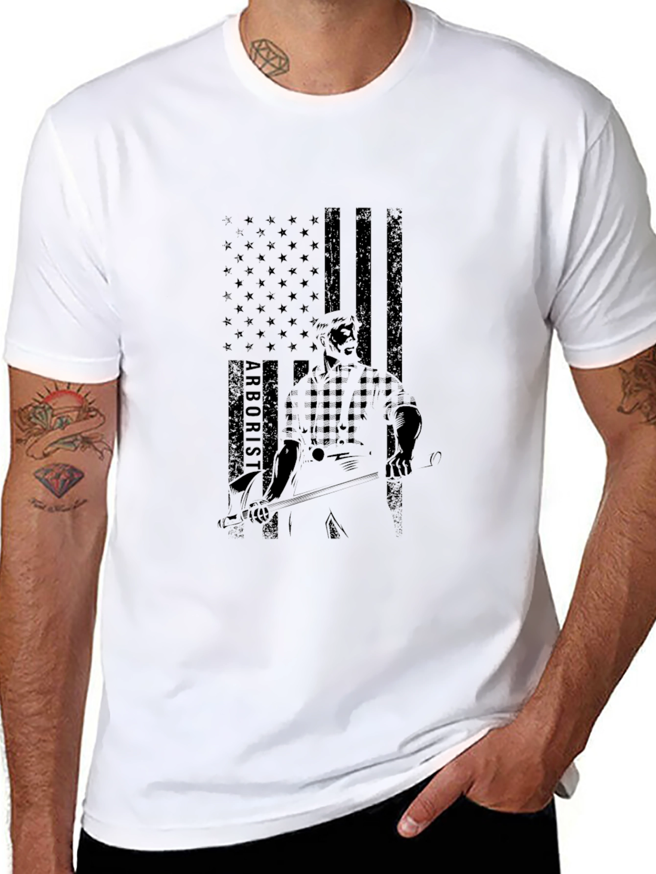 Arborist American Flag Graphic T-Shirt