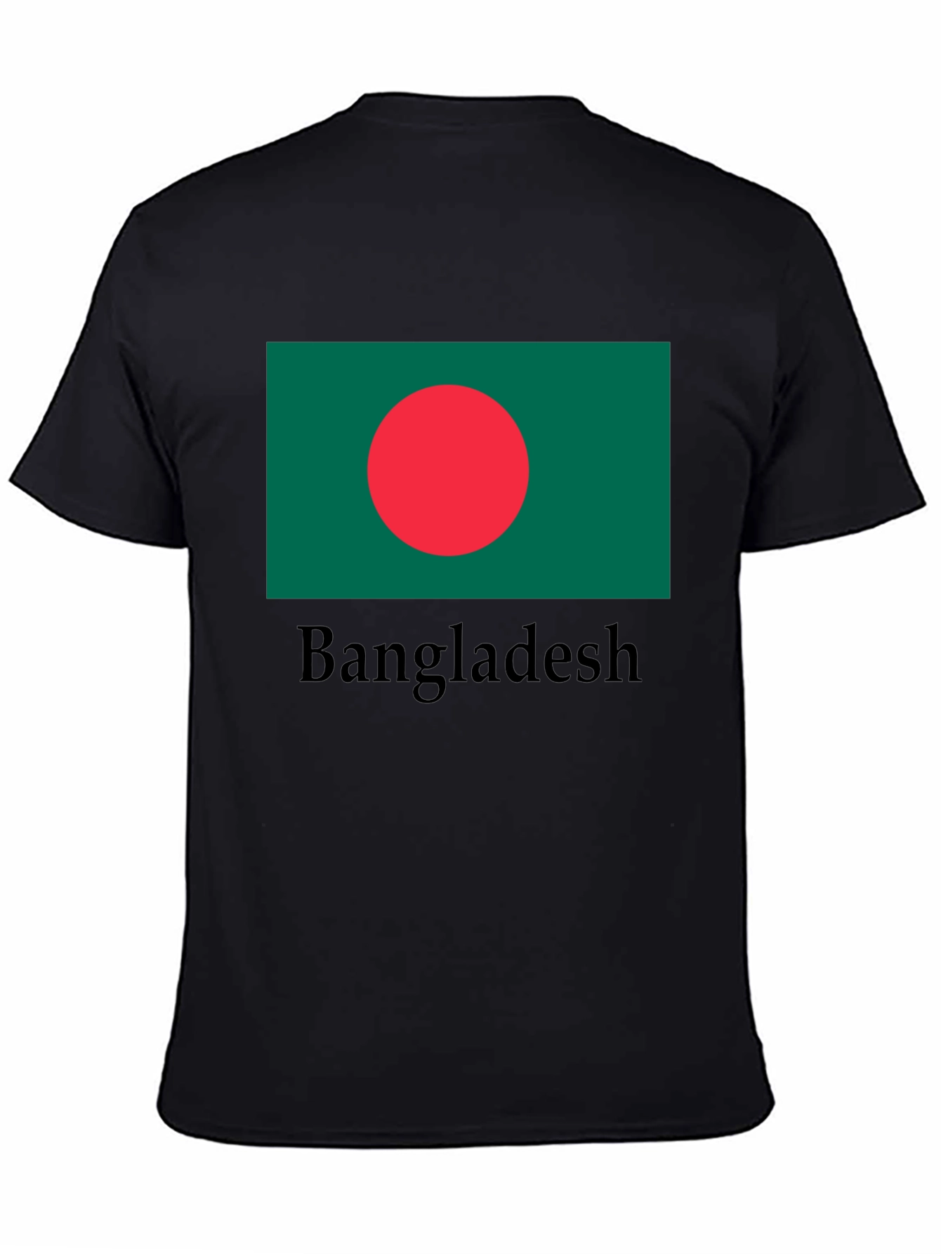 Bangladesh Flag Graphic Tee - Black Cotton T-Shirt