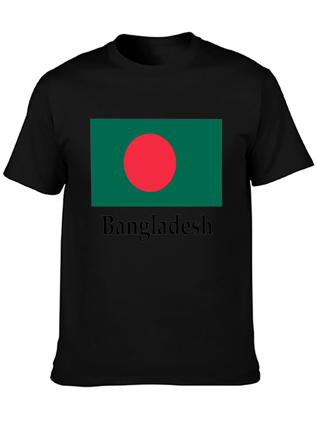 Bangladesh Flag Graphic Tee - Black Cotton T-Shirt