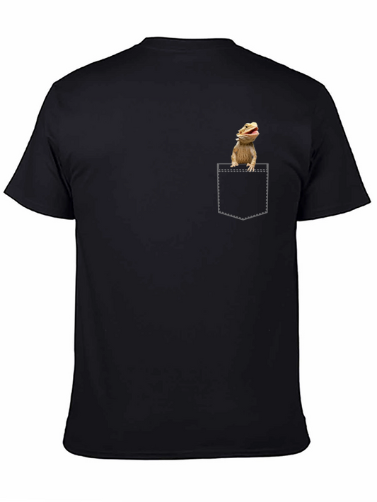 Bearded Dragon Pocket Tee - Funny Lizard Pet T-Shirt