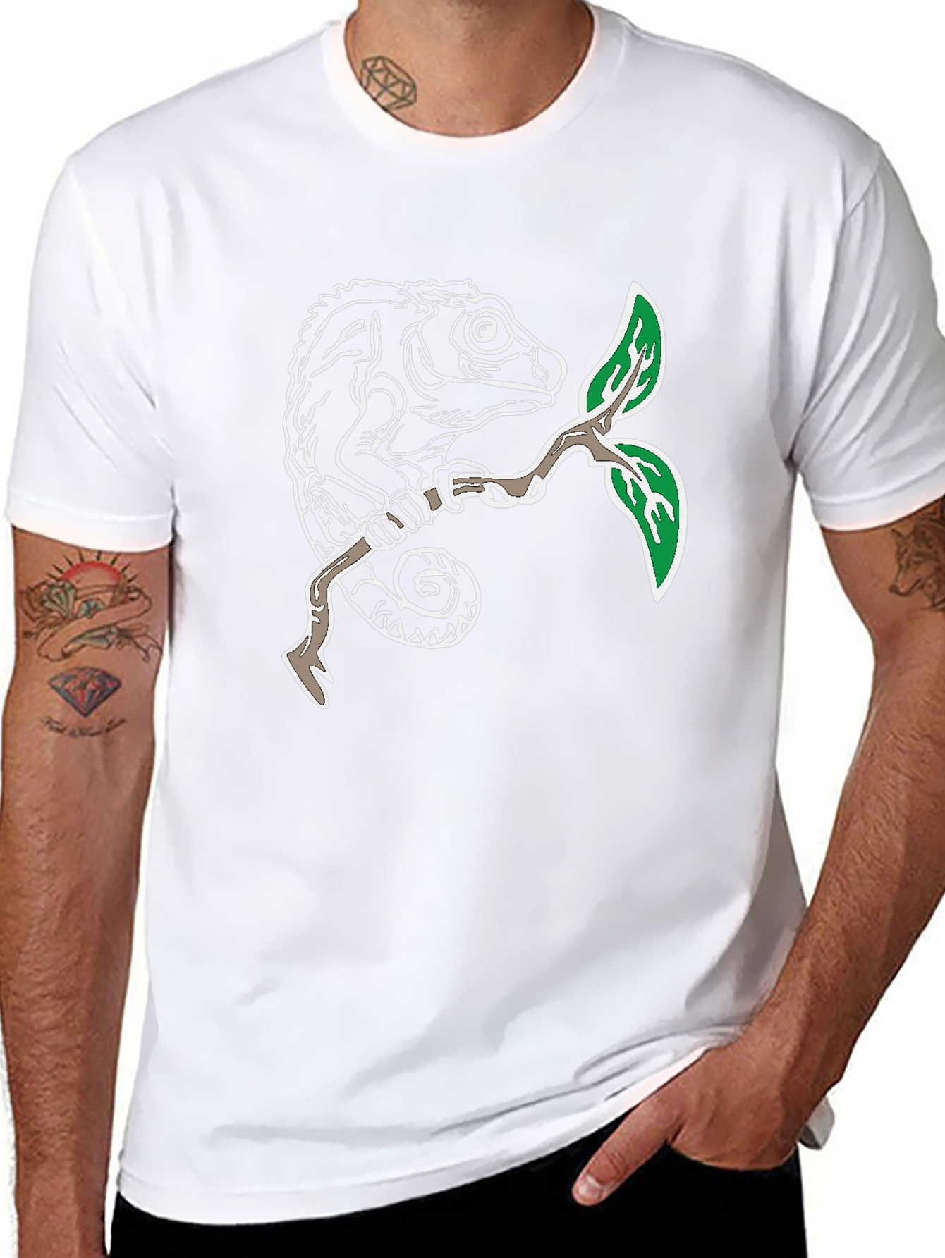 Chameleon Graphic Tee - Nature Lovers Style