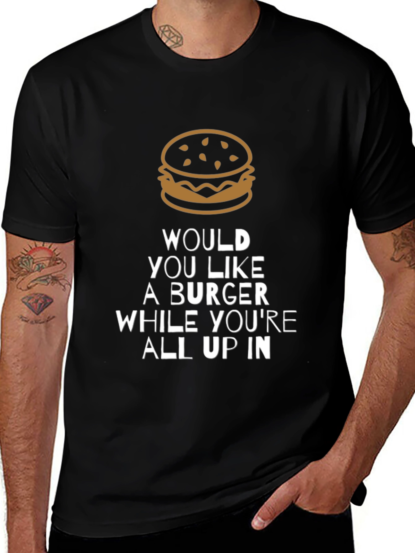 Burger Graphic T-Shirt - Funny Mens Tee