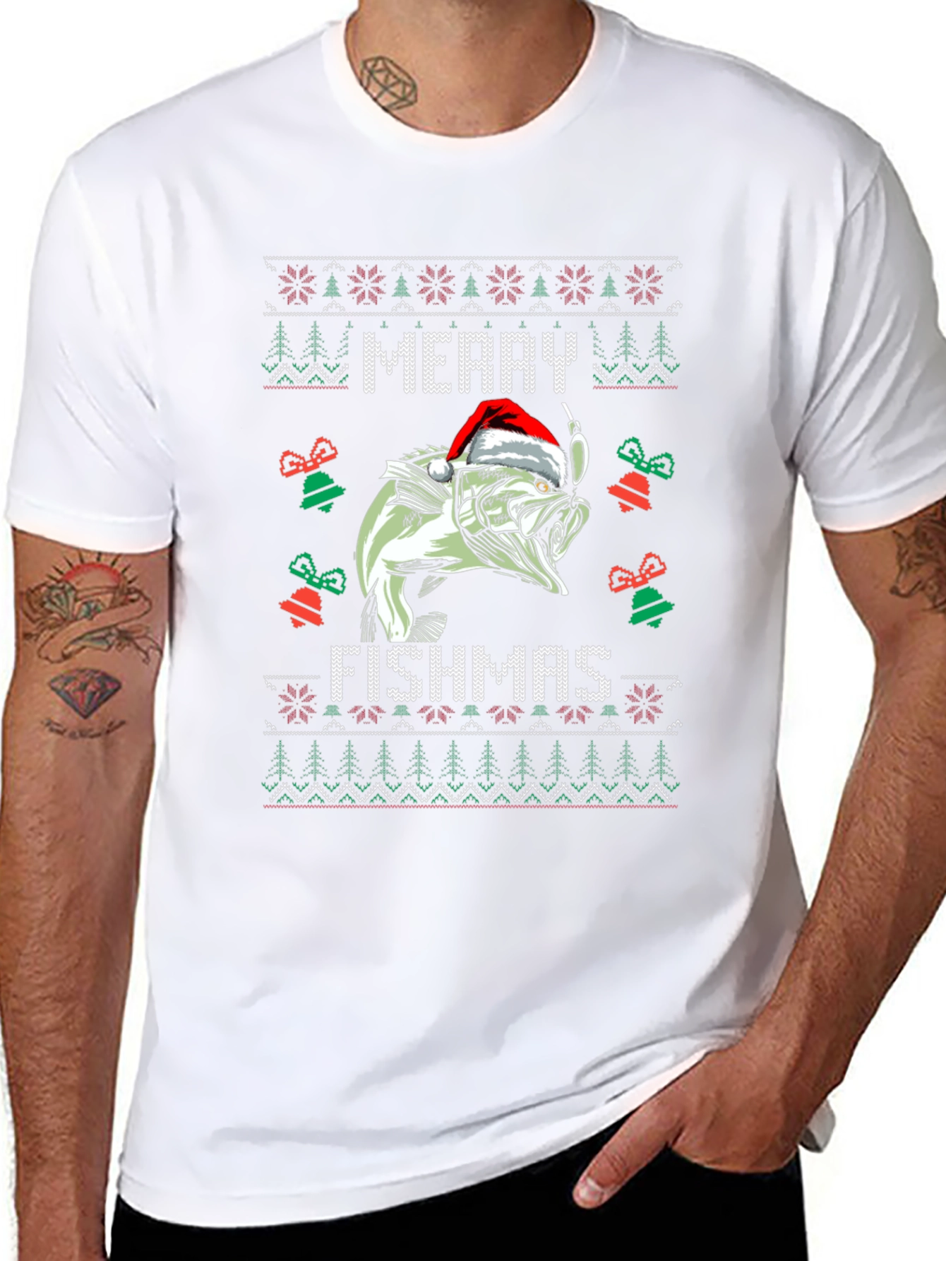Merry Fishmas Ugly Christmas Sweater T-Shirt