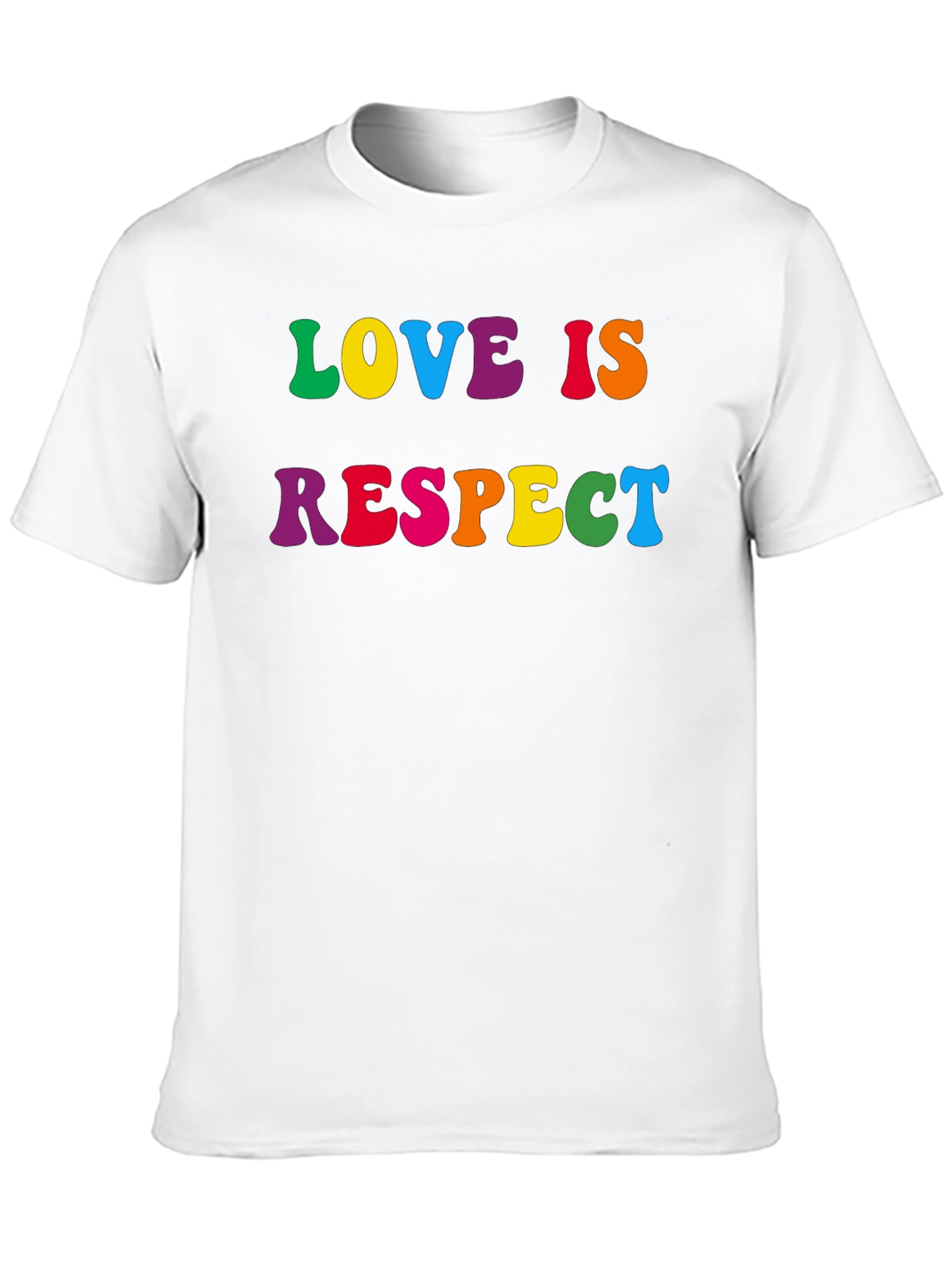 Love is Respect T-Shirt - Rainbow Text
