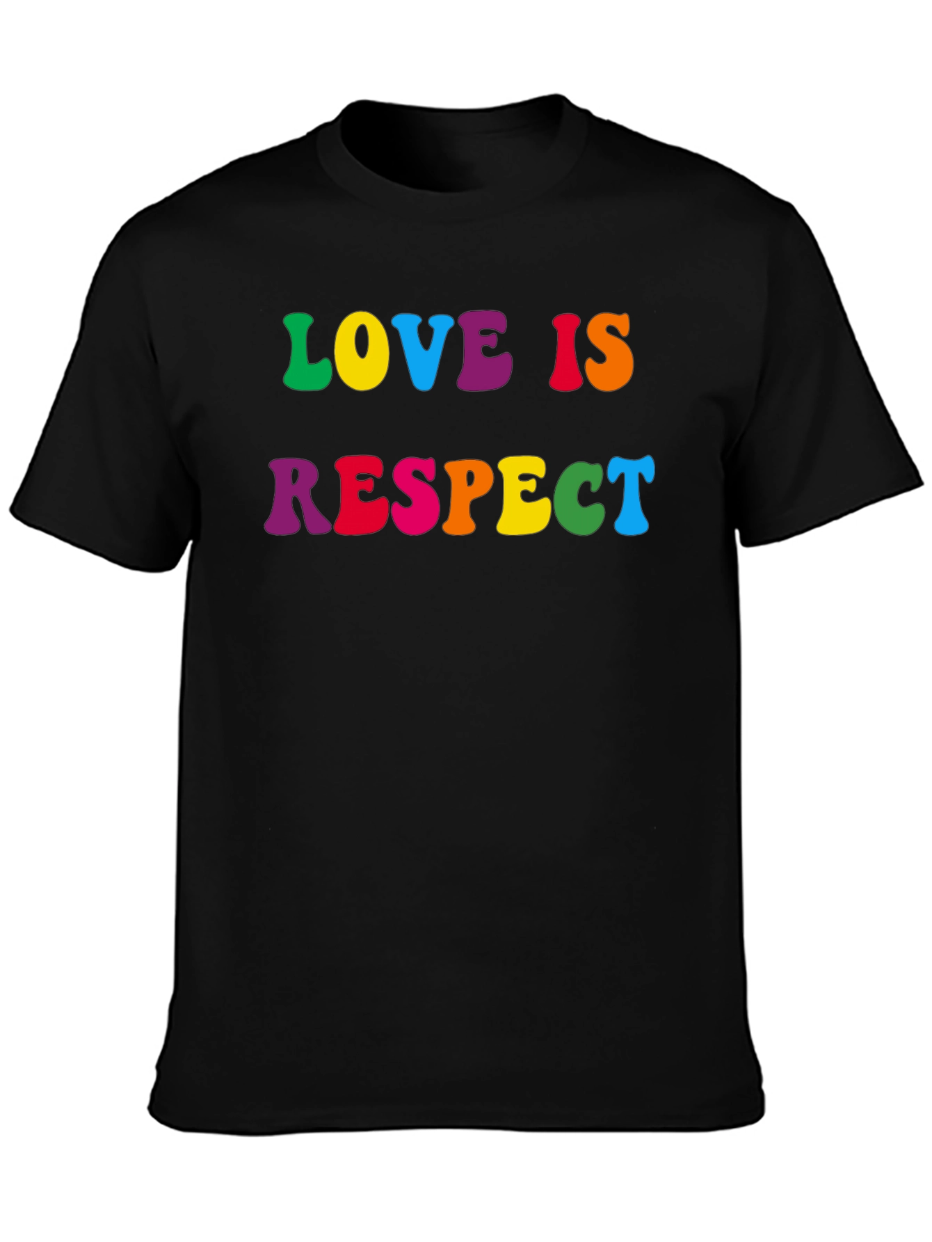 Love is Respect T-Shirt - Rainbow Text
