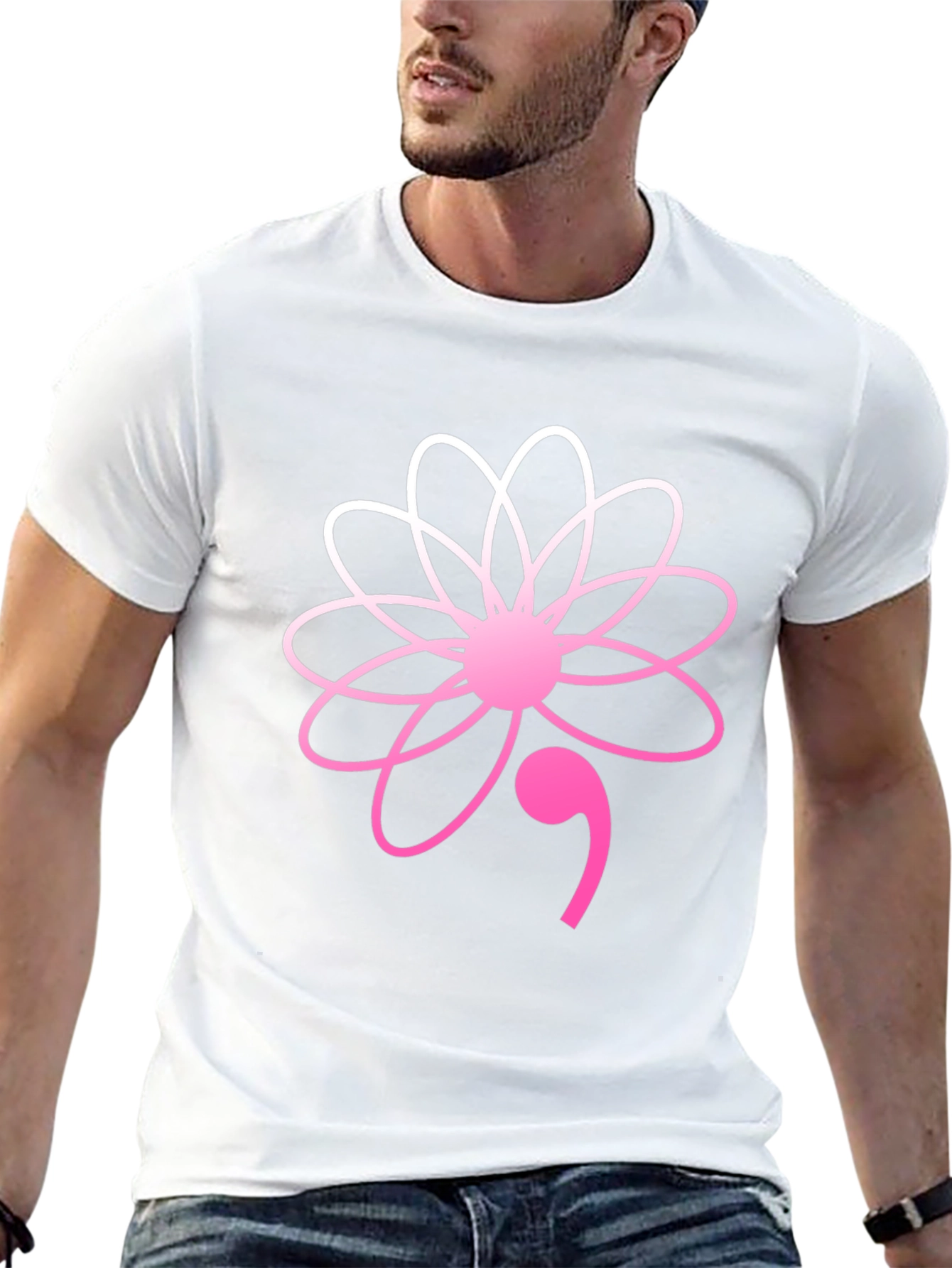 Semicolon Flower Graphic Tee - Mental Health Awareness