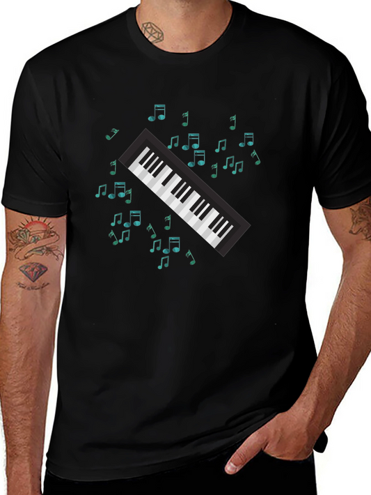 Musical Keyboard Notes Graphic Tee