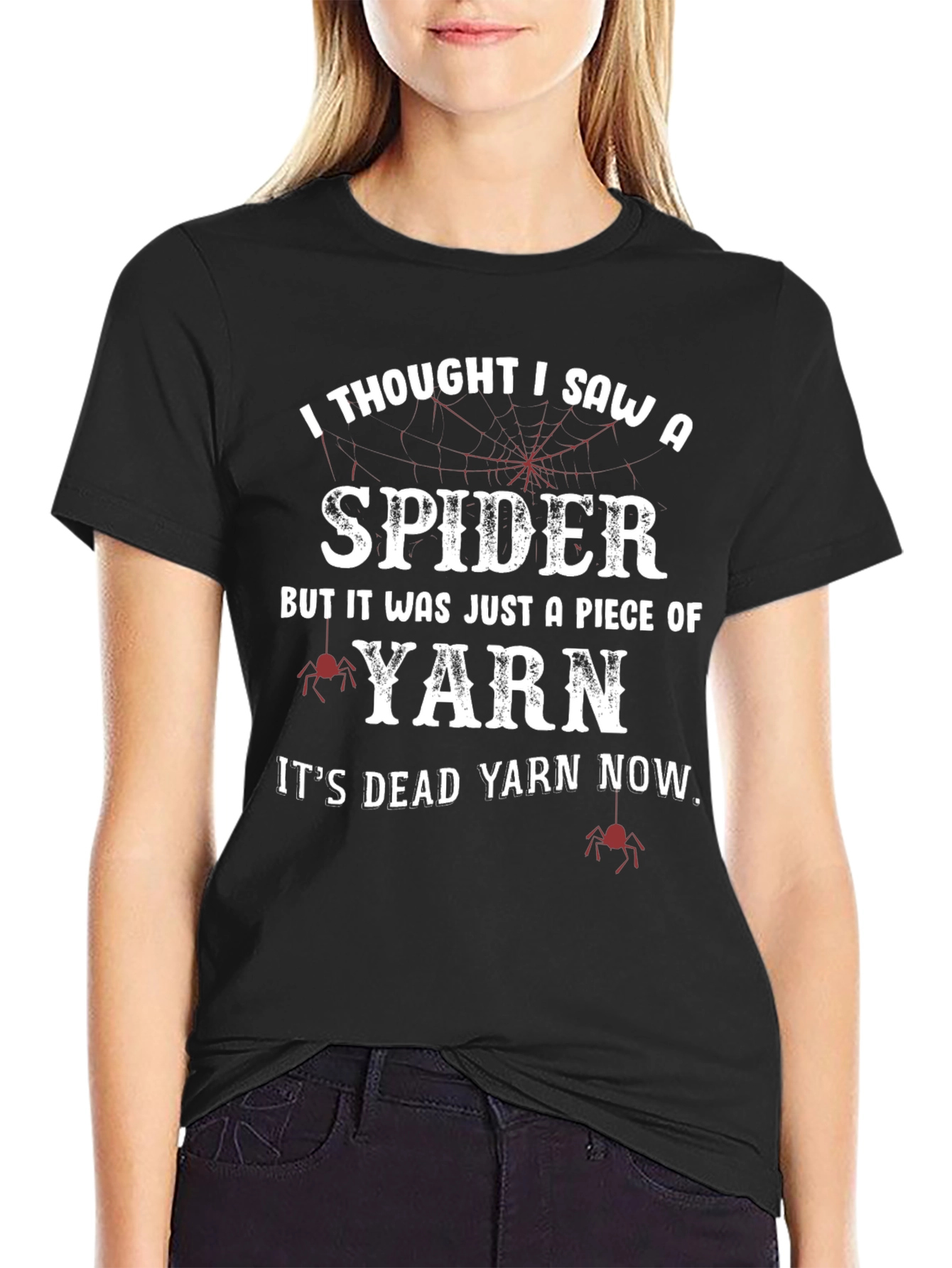 Funny Spider Yarn Graphic T-Shirt