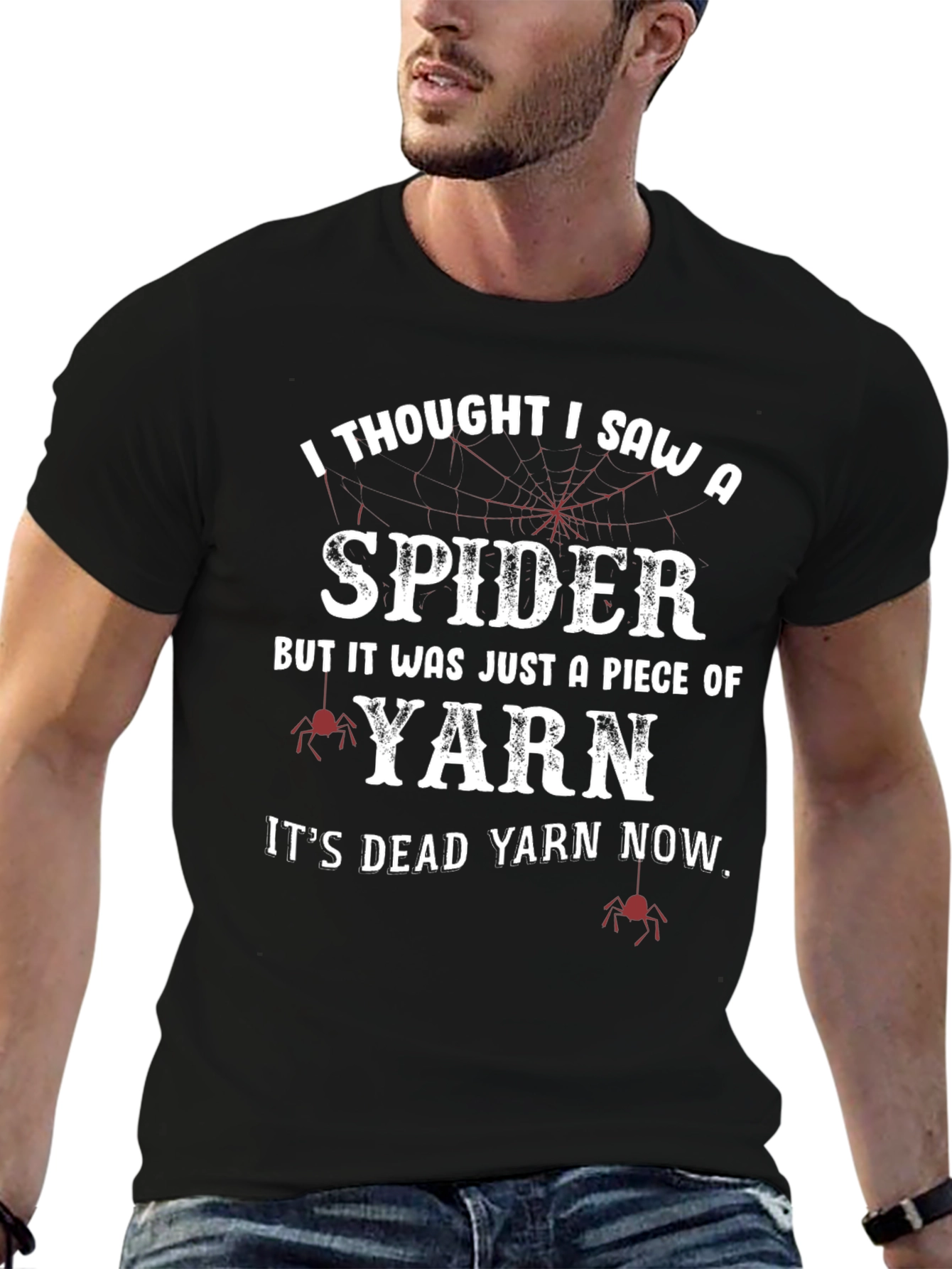 Funny Spider Yarn Graphic T-Shirt