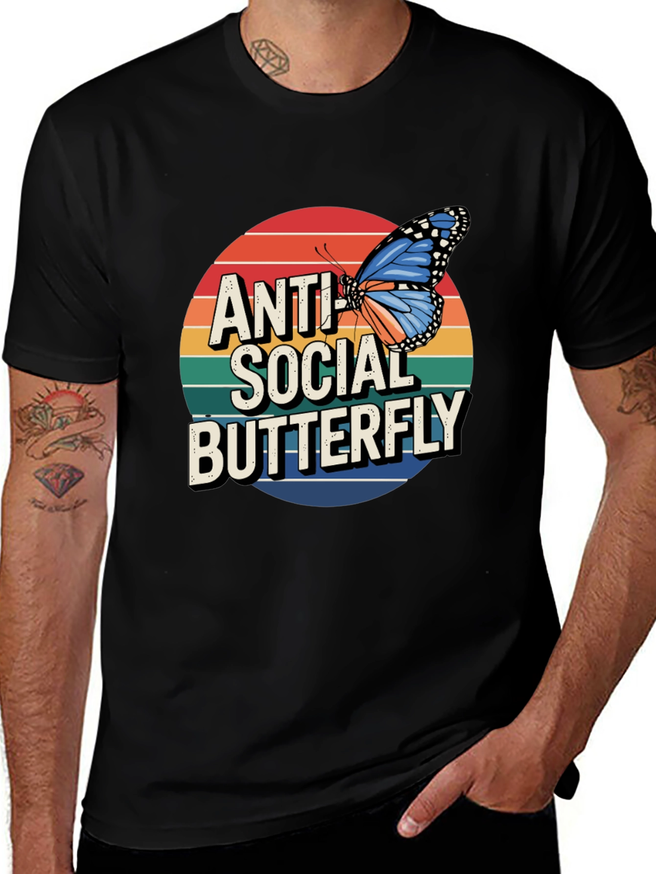 Anti Social Butterfly Graphic Tee