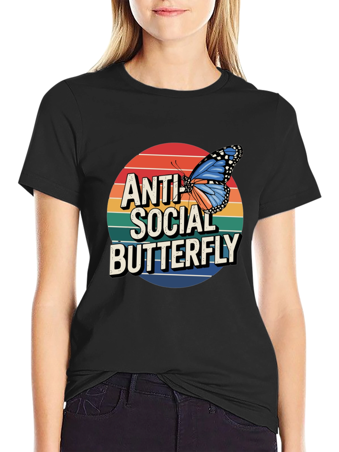 Anti Social Butterfly Graphic Tee