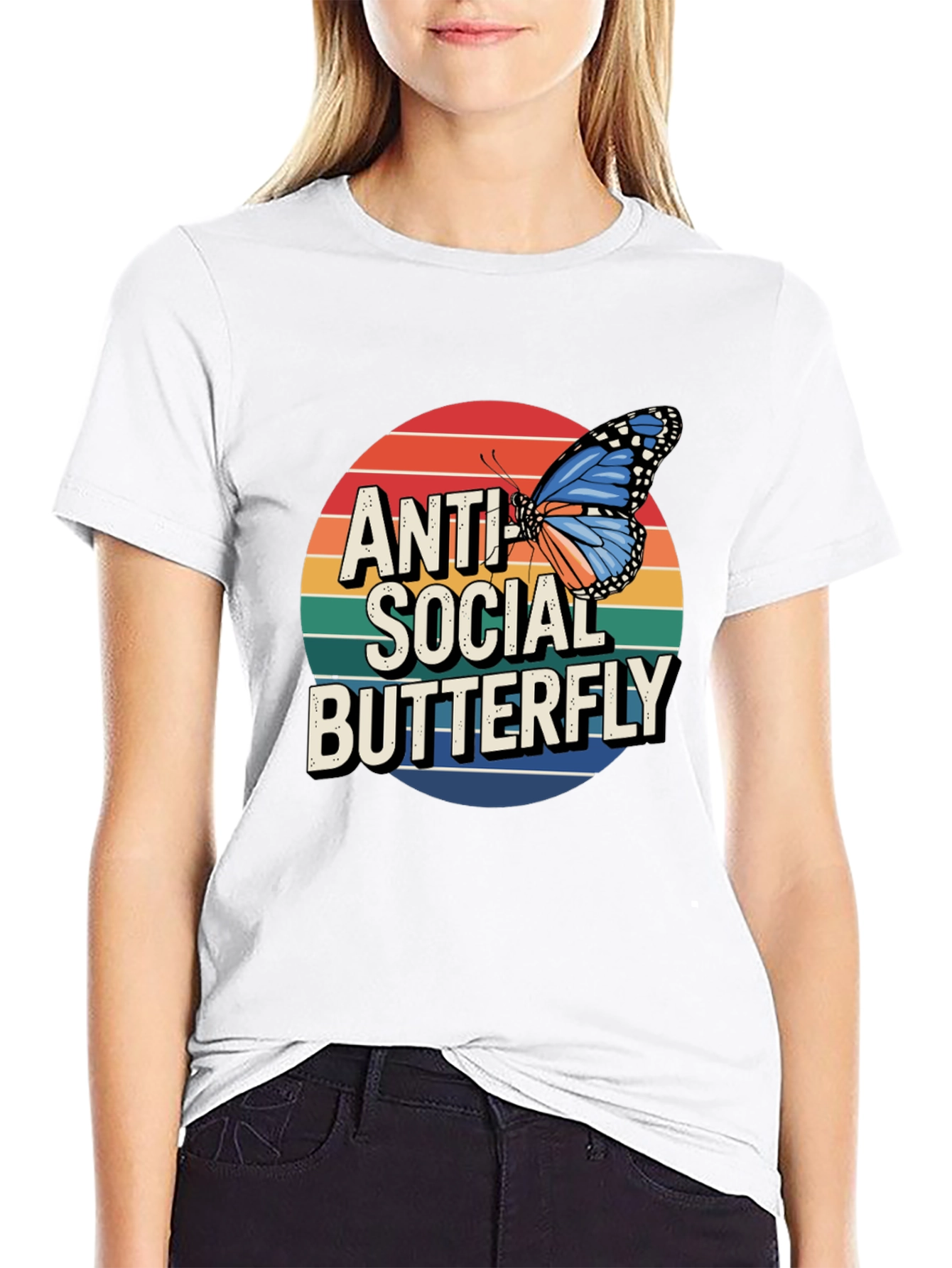 Anti Social Butterfly Graphic Tee