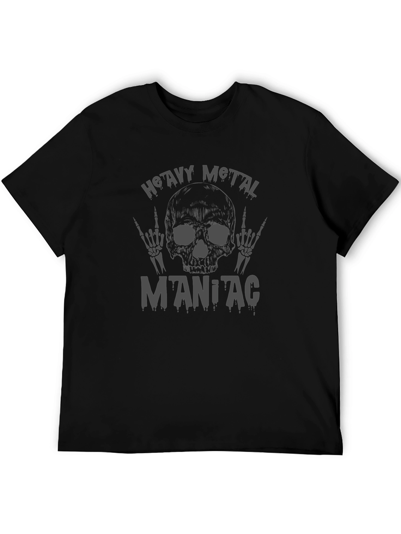 Heavy Metal Maniac Black Graphic T-Shirt