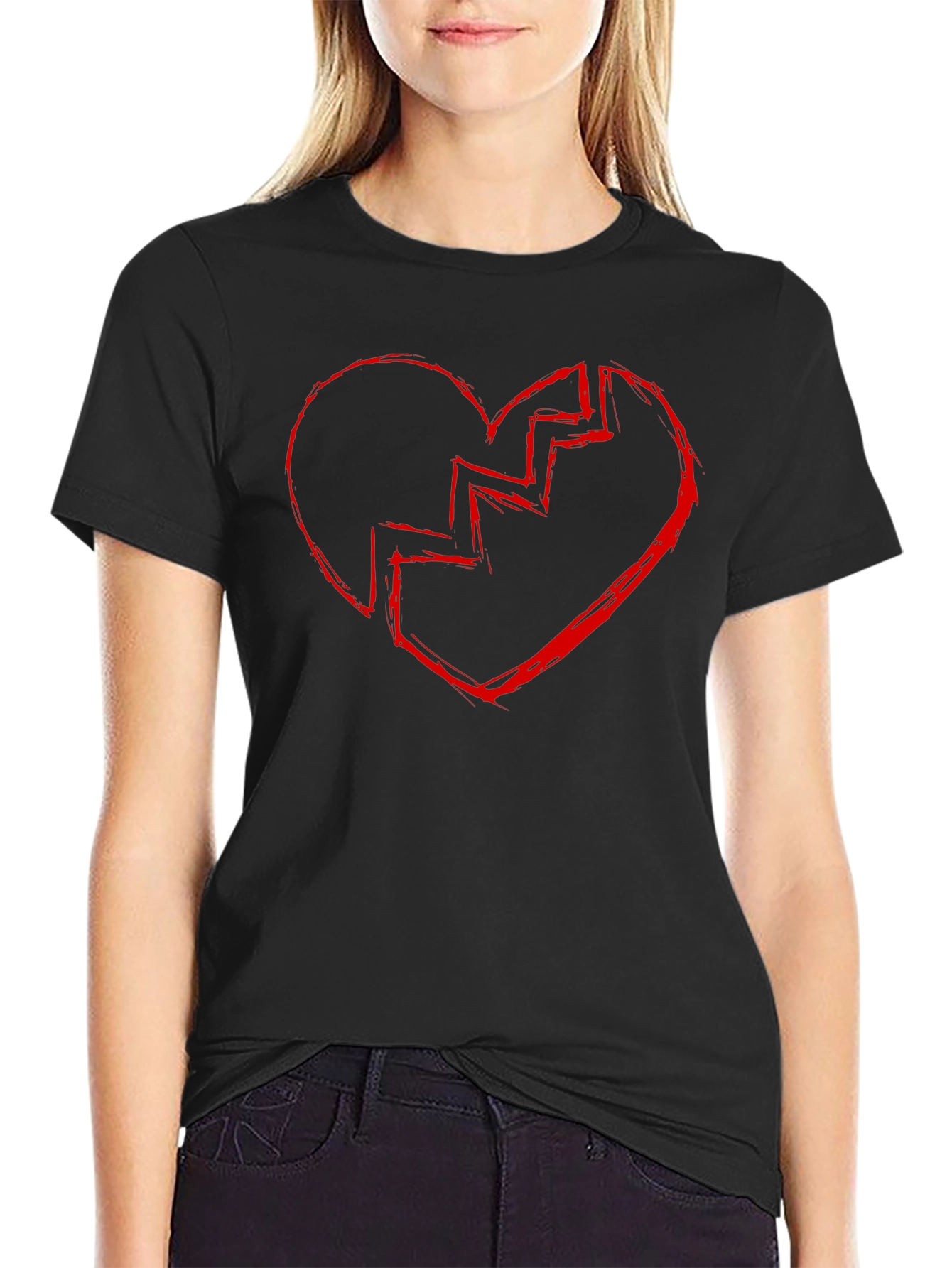 Broken Heart Graphic Tee - Black