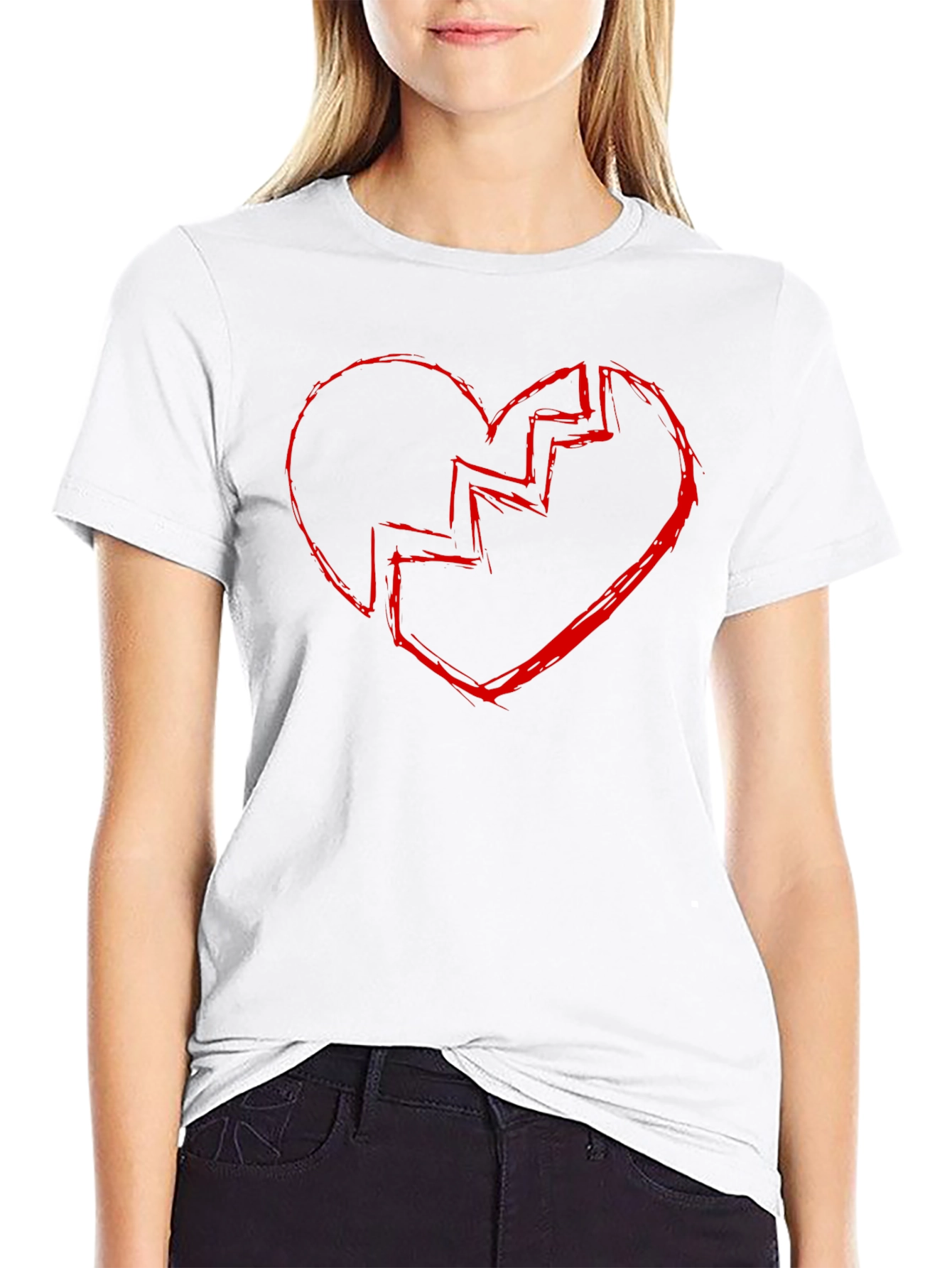 Broken Heart Graphic Tee - Black