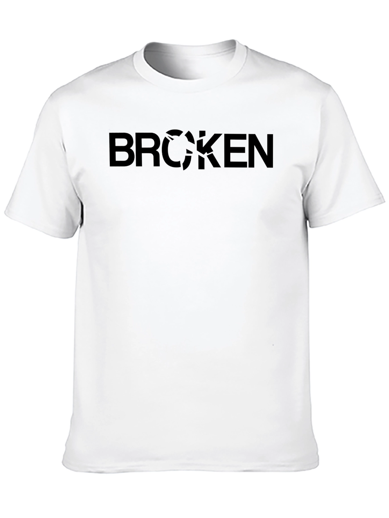 Broken Graphic Tee - Stylish Black Casual T-Shirt