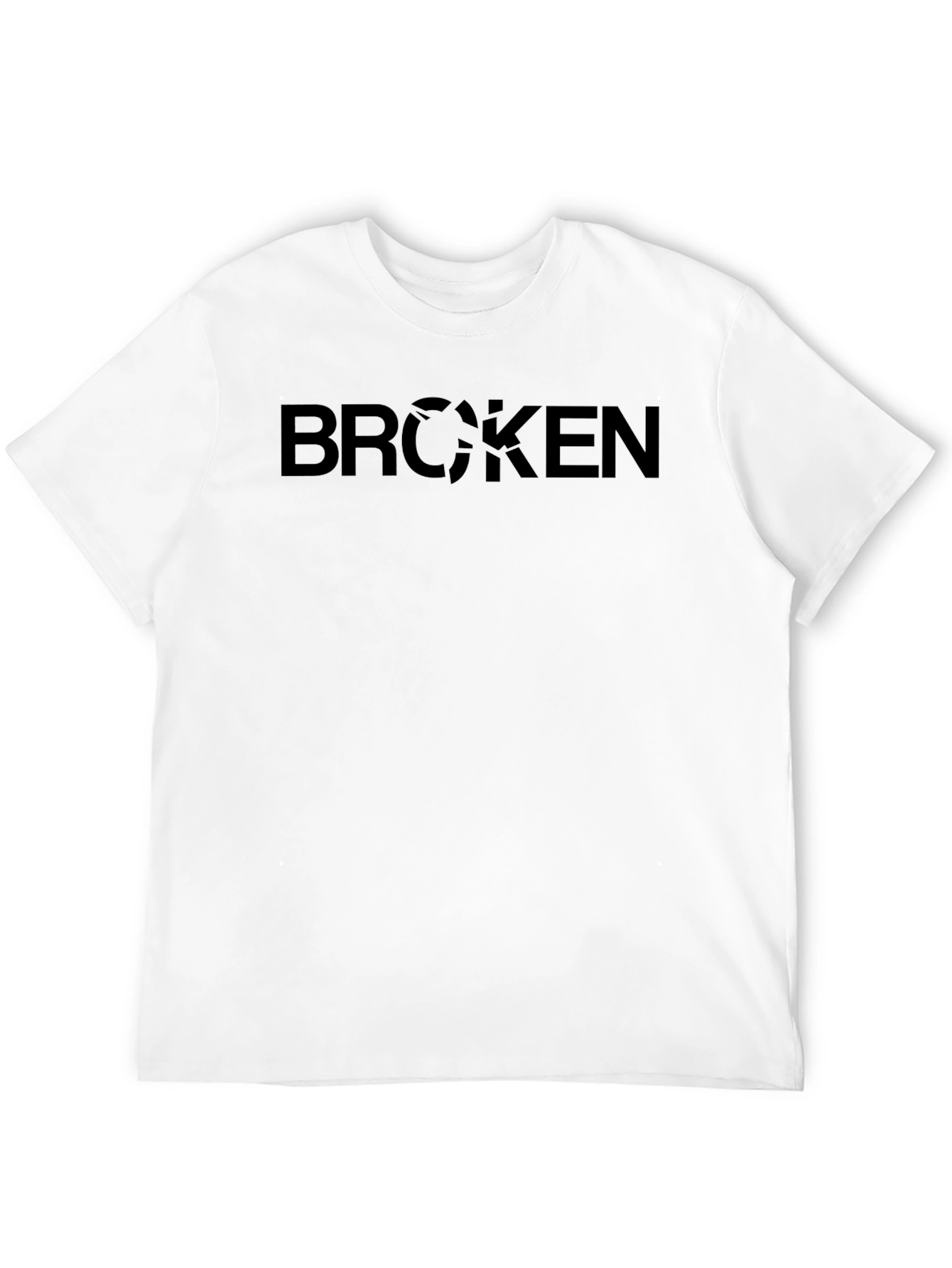 Broken Graphic Tee - Stylish Black Casual T-Shirt