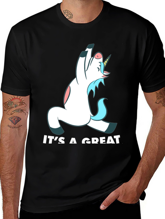 Funny Unicorn Yoga Black T-Shirt