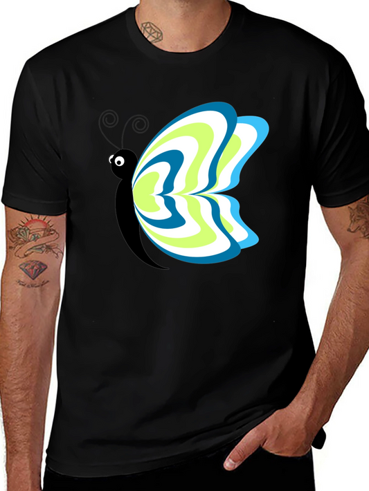 Butterfly Graphic Tee - Mens Black T-Shirt
