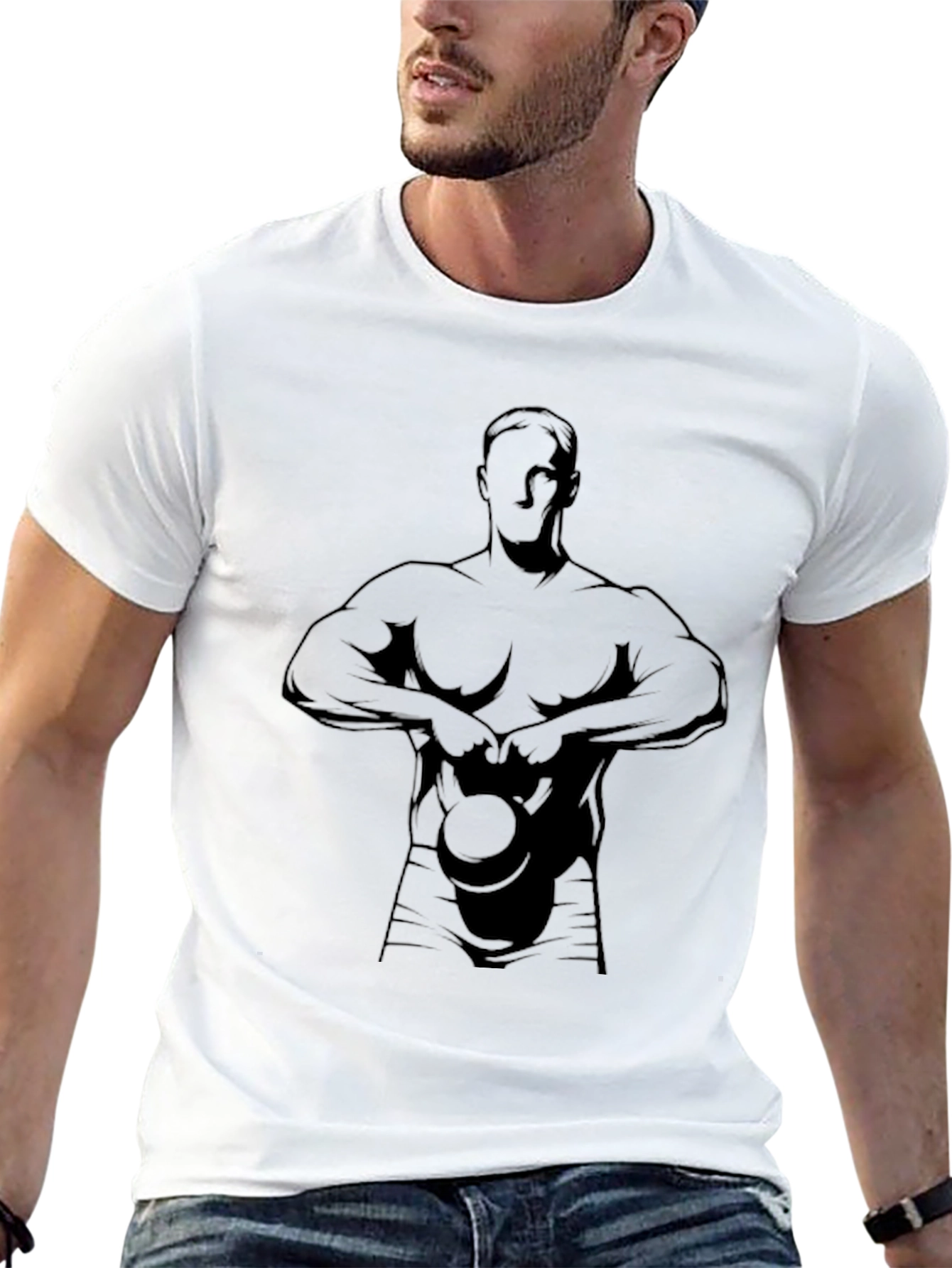 Kettlebell Workout T-Shirt - Gym Bodybuilder Tee
