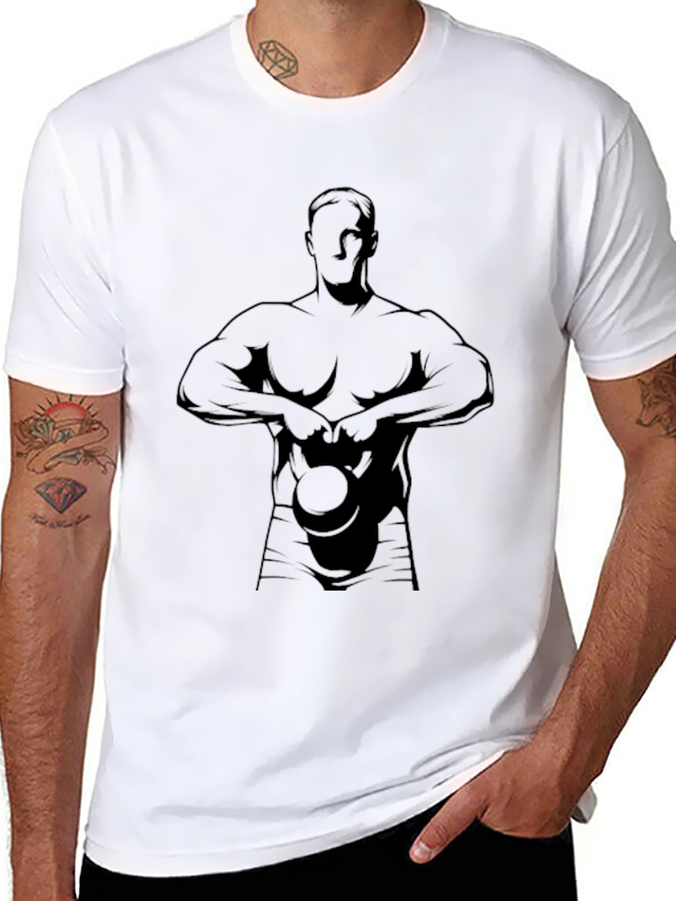 Kettlebell Workout T-Shirt - Gym Bodybuilder Tee