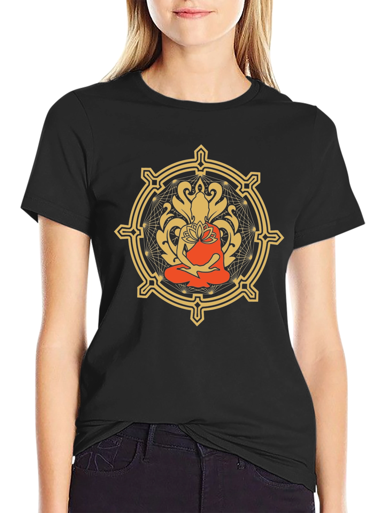 Meditative Lotus T-Shirt - Stylish Zen Design