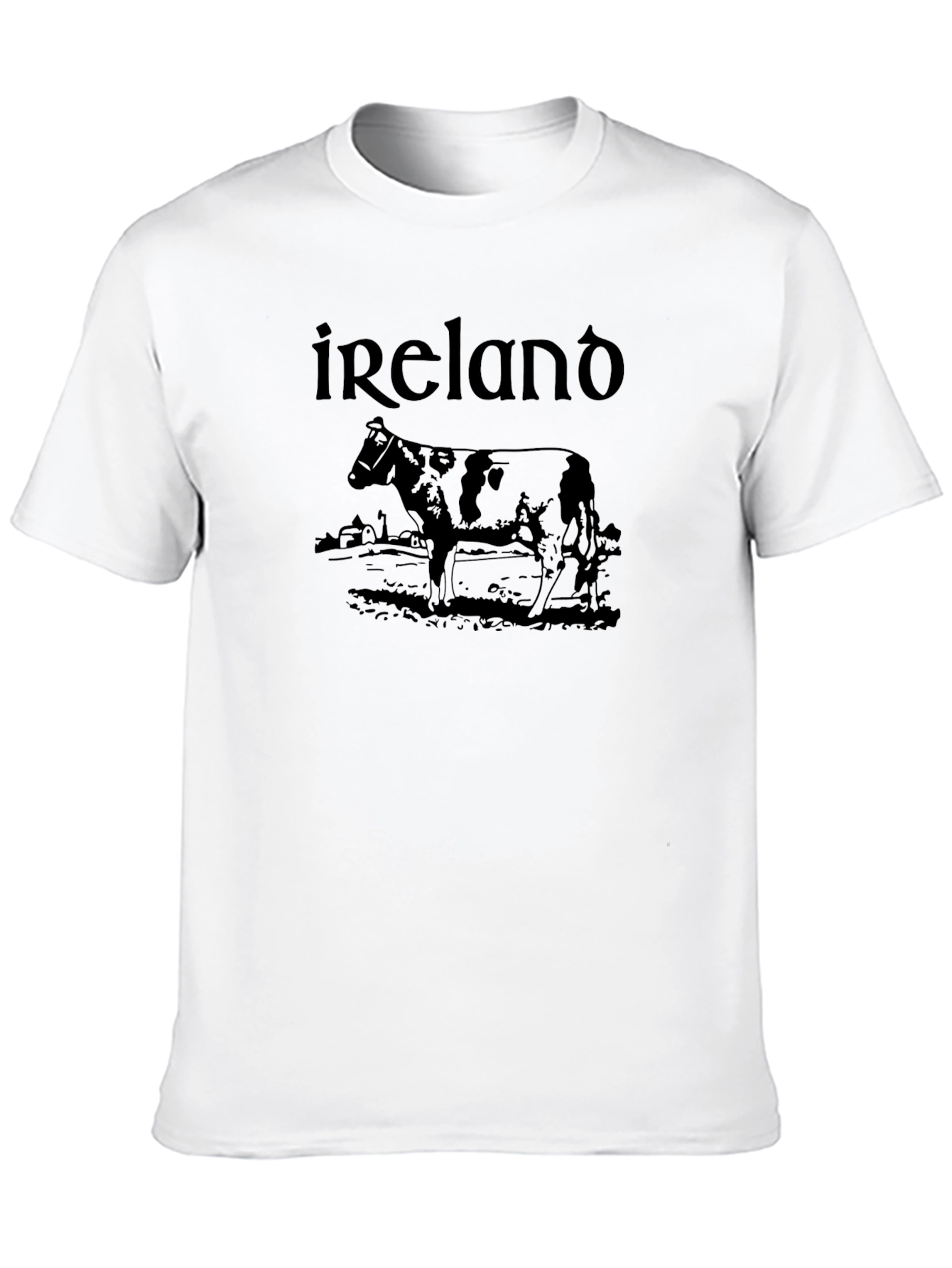Ireland Cow T-Shirt - Black Graphic Tee