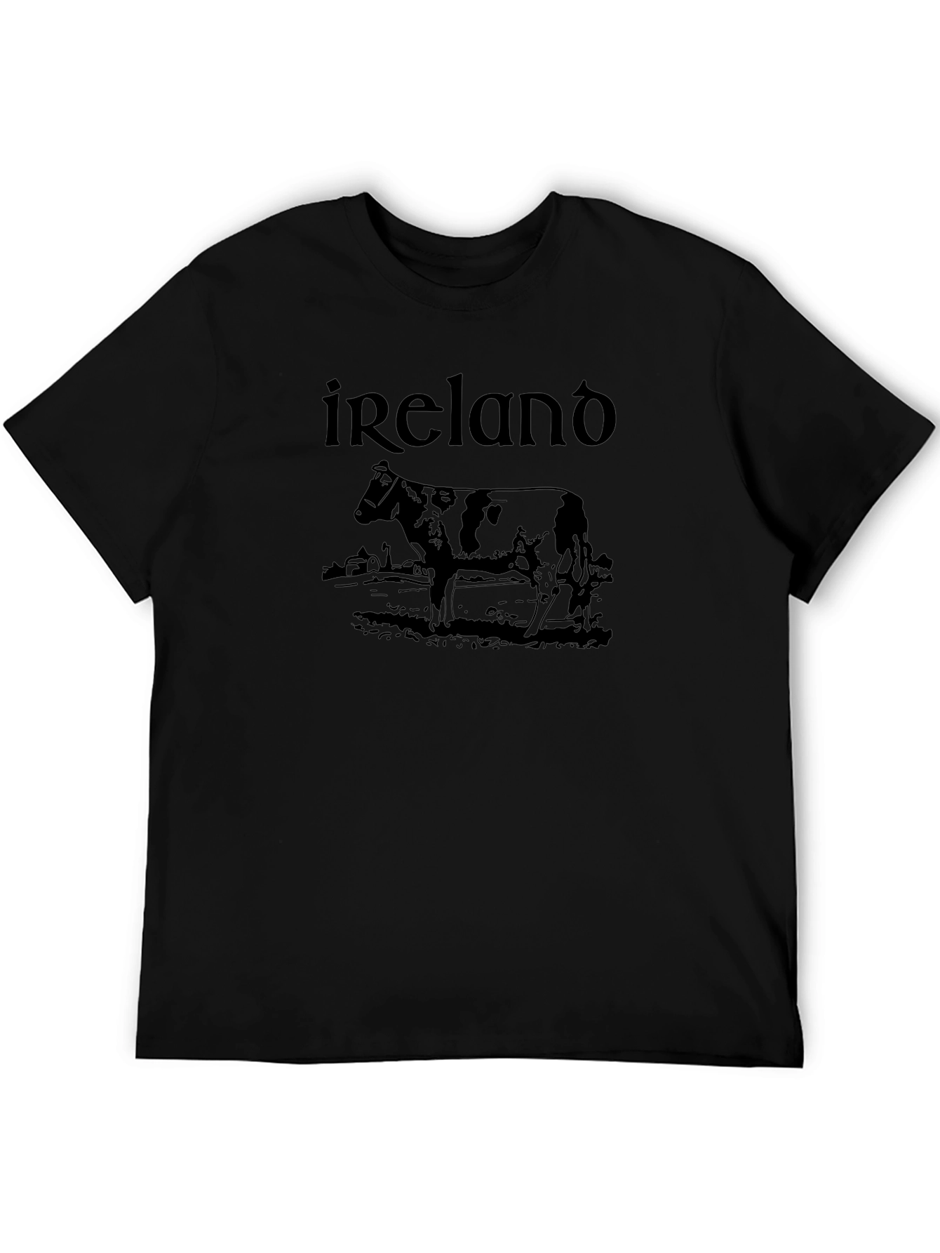 Ireland Cow T-Shirt - Black Graphic Tee