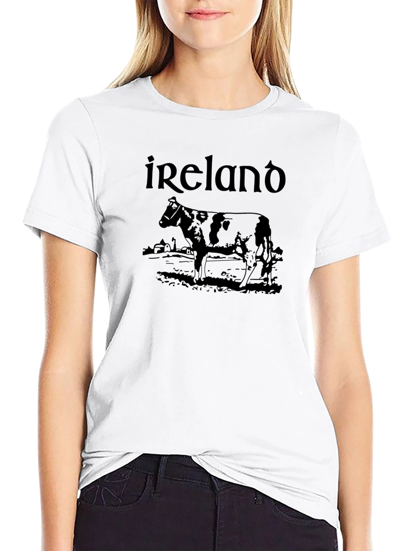 Ireland Cow T-Shirt - Black Graphic Tee