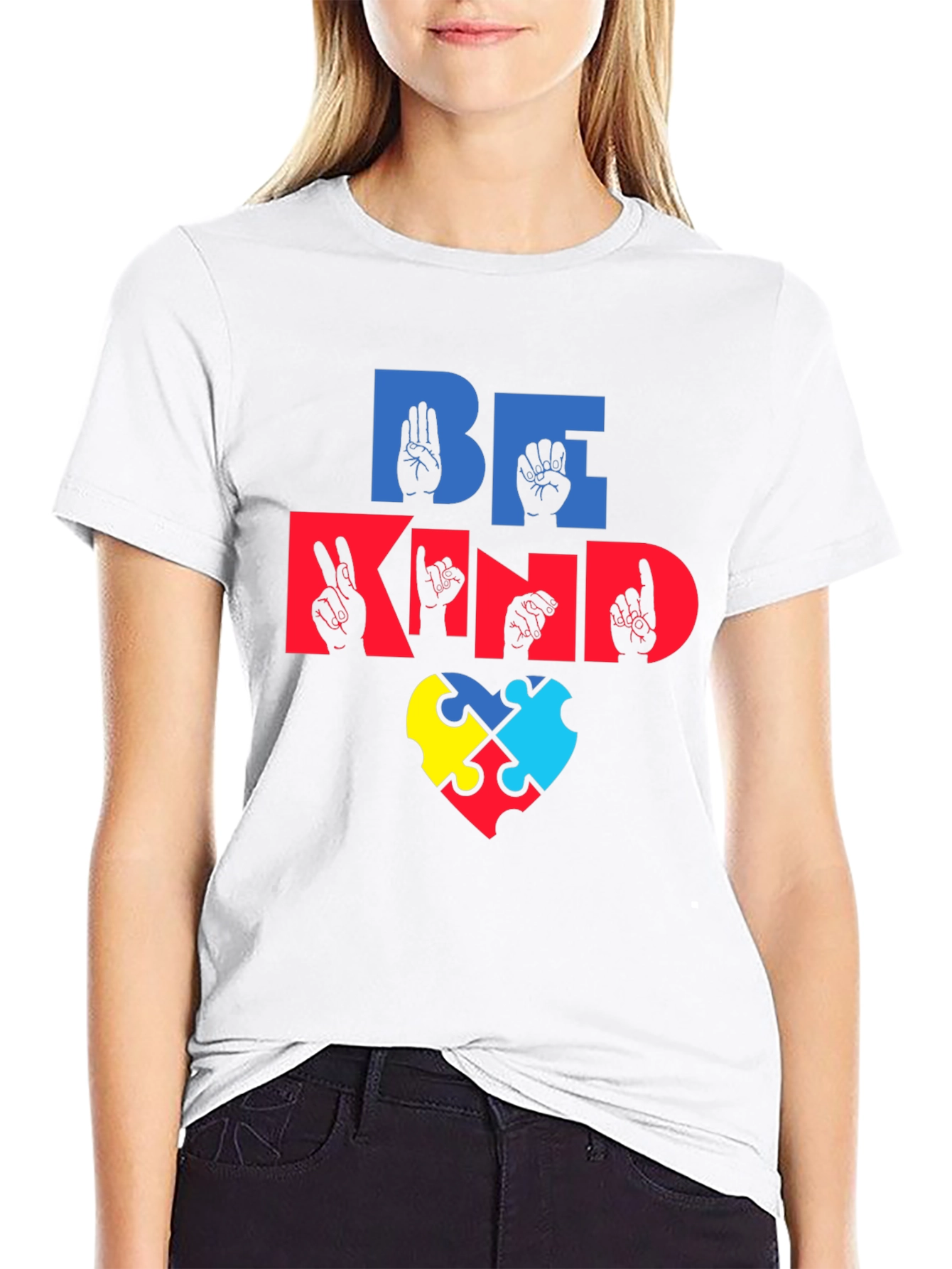 Be Kind Autism Awareness Puzzle Piece Heart T-Shirt