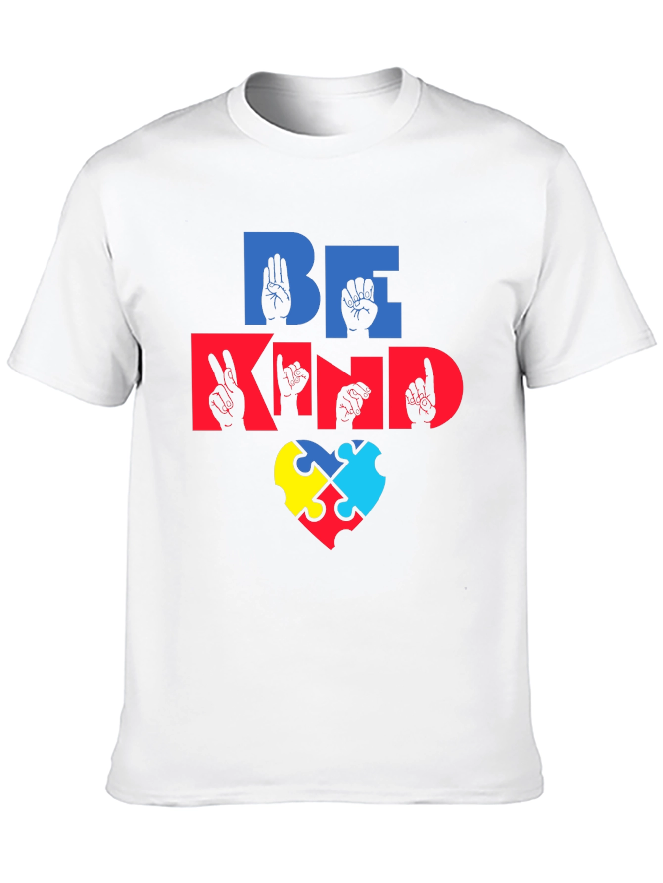 Be Kind Autism Awareness Puzzle Piece Heart T-Shirt