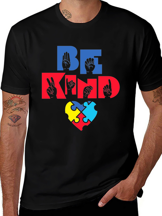 Be Kind Autism Awareness Puzzle Piece Heart T-Shirt